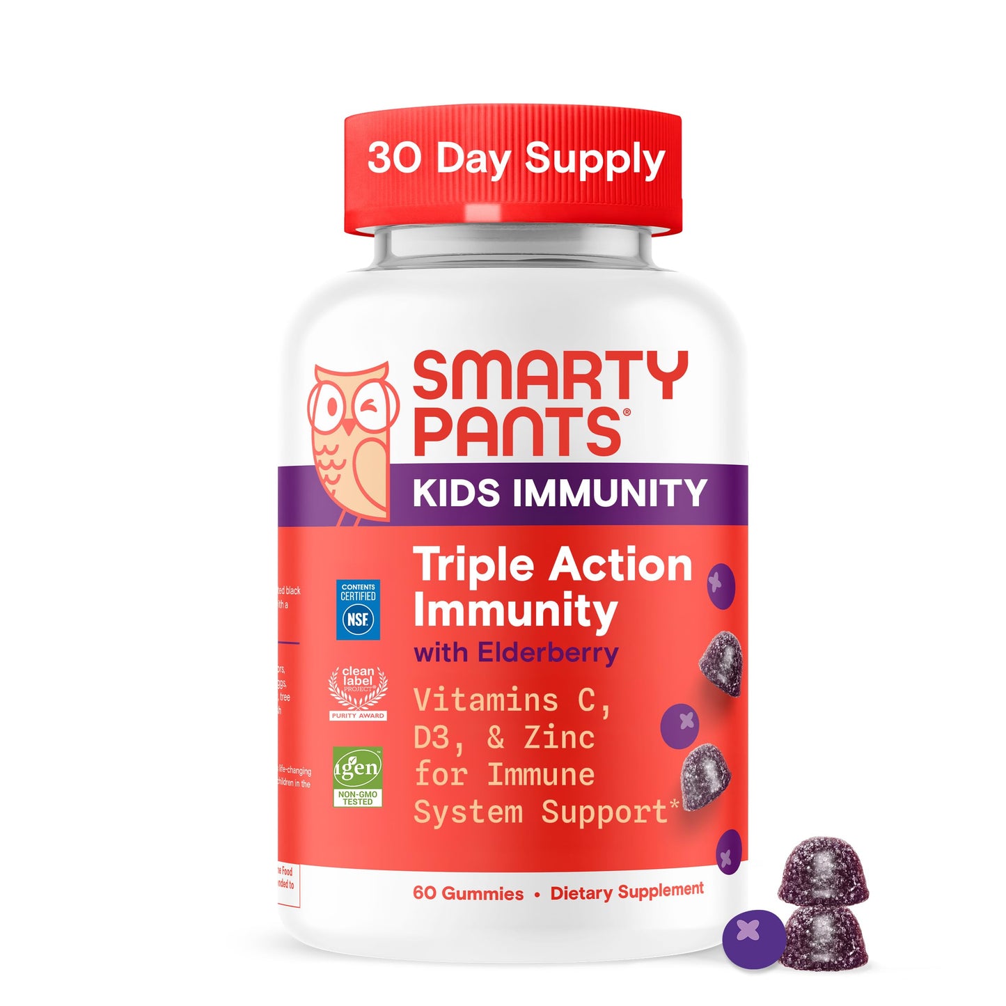 SmartyPants Kids Immunity Elderberry Gummies 1 Count
