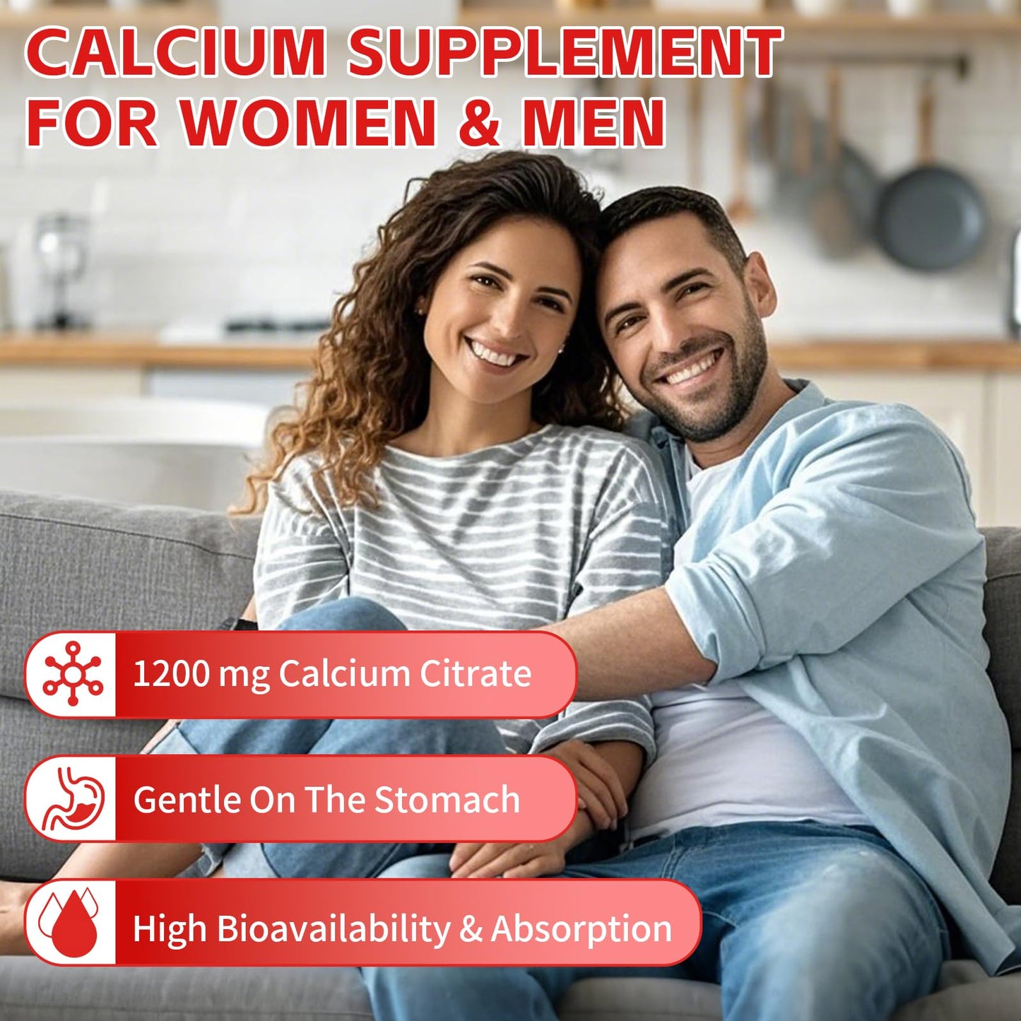 YXSW Calcium Citrate Gummies 1200mg, 120 Count