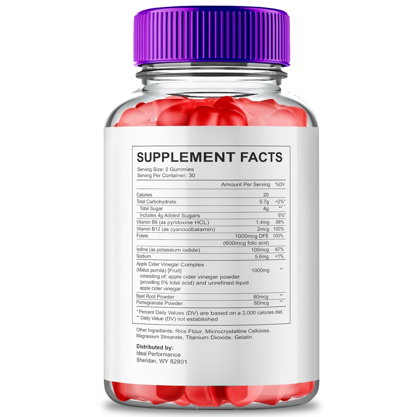 IDEAL PERFORMANCE Keto Max ACV Gummies 60 Count
