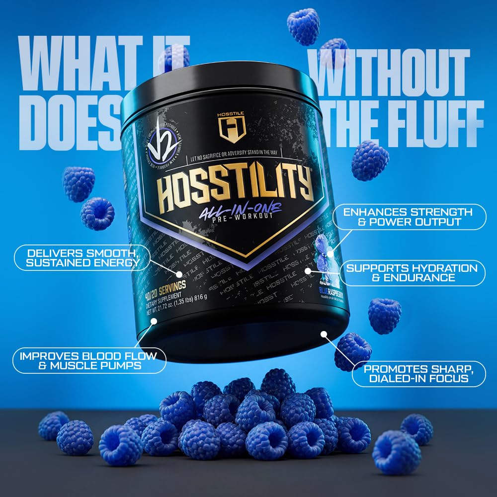 HOSSTILE Hosstility V2 Pre-Workout Powder, 1.35 Pound