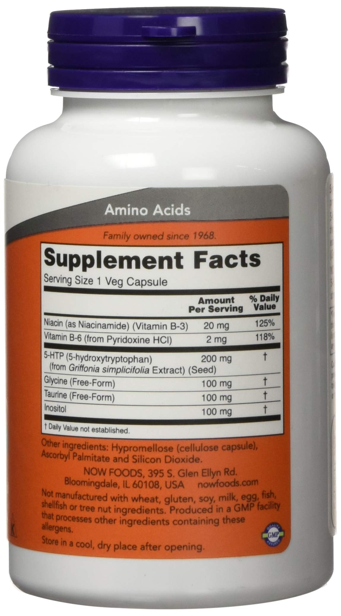 NOW Foods 5-HTP 200 mg Capsule, 120 Veg Capsules