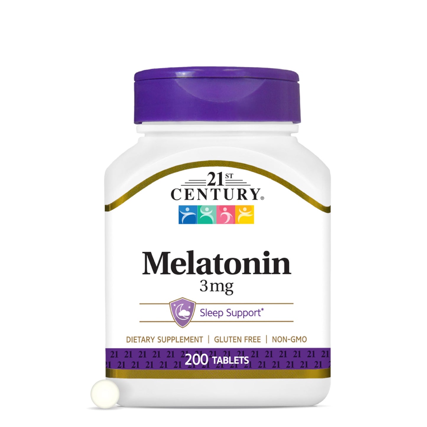 21st Century Melatonin 3mg Gentle Strength Tablets, 200 Count