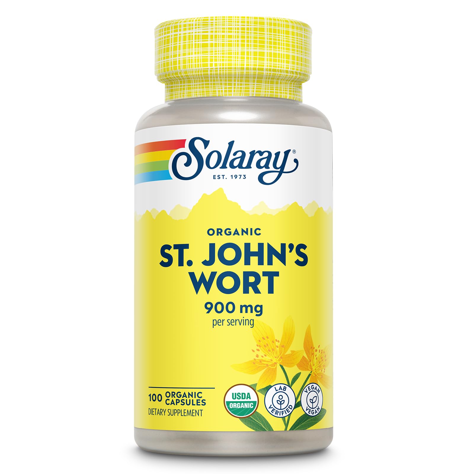 SOLARAY Organic St John's Wort 900mg Capsule, 100 VegCaps