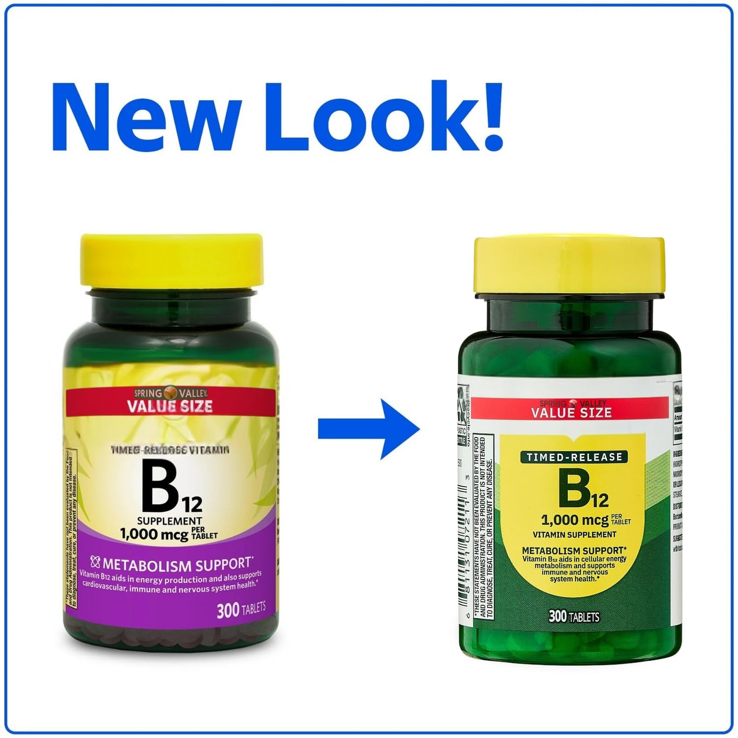 Generic Vitamin B12 Timed-Release Tablets Dietary Supplement 1,000 mcg - 600 Tablets (Pack of 2)