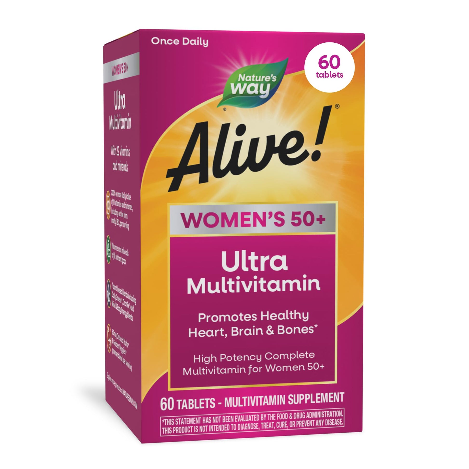 Nature's Way Alive! Ultra Potency Multivitamin for Women 50 Plus, 60 Tablets