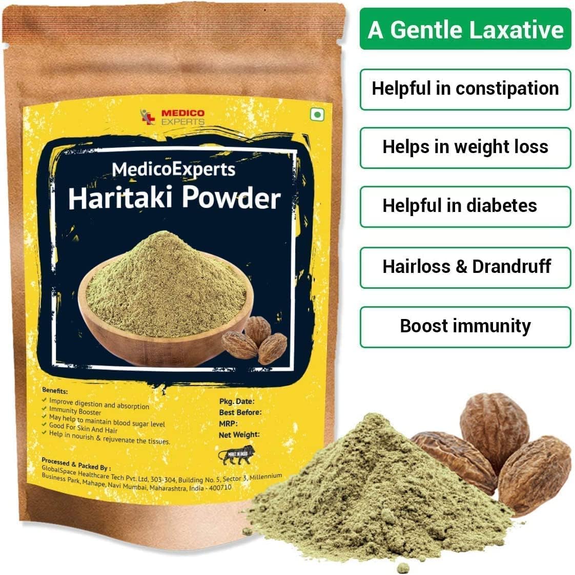 SENTA Haritaki Organic Powder 14.1 oz