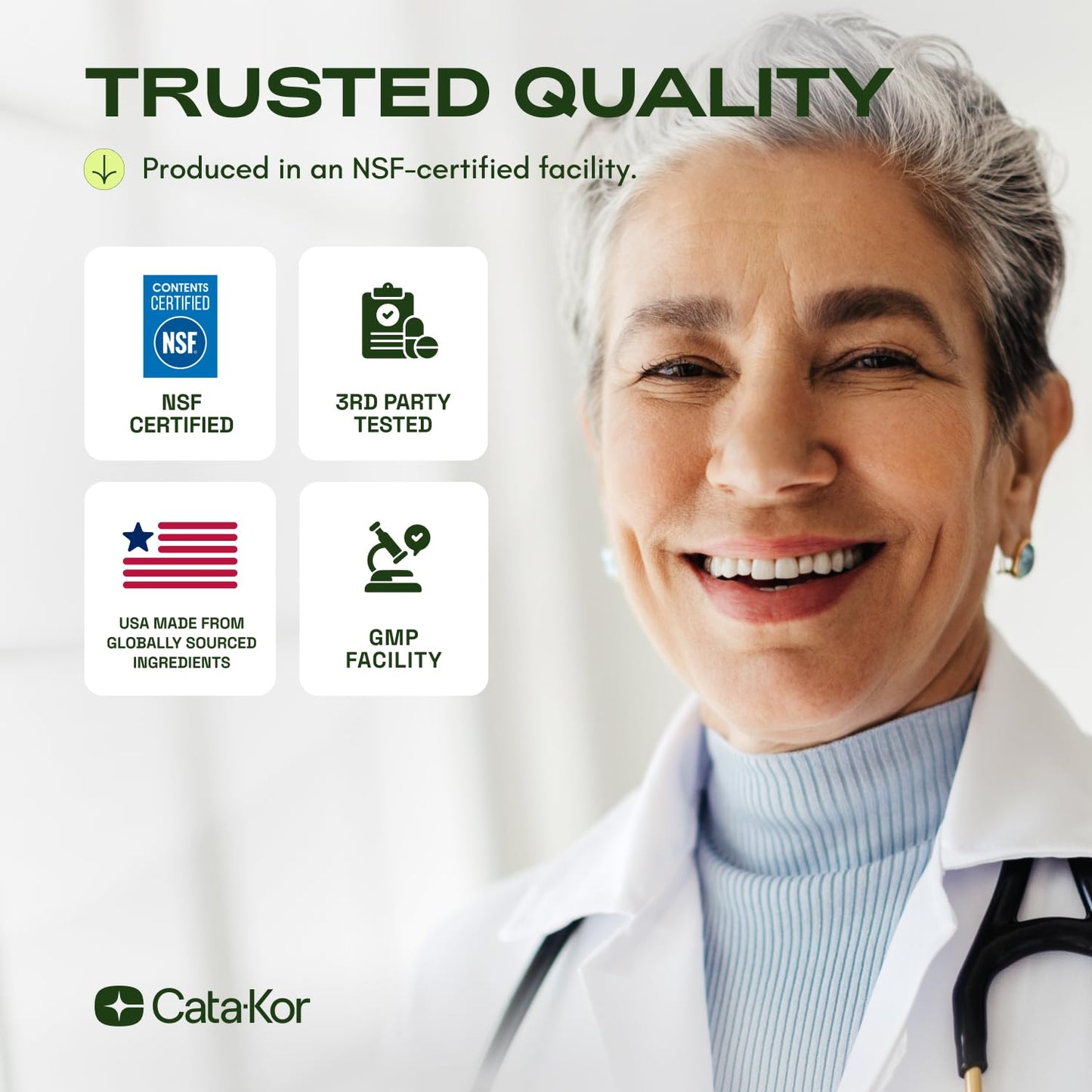 Cata-Kor NMN Supplement – 4-in-1 NAD Supplement with Quercetin | TMG | Resveratrol – NMNH Alternative – Supports Cellular Energy & NAD+ Levels Capsules 120