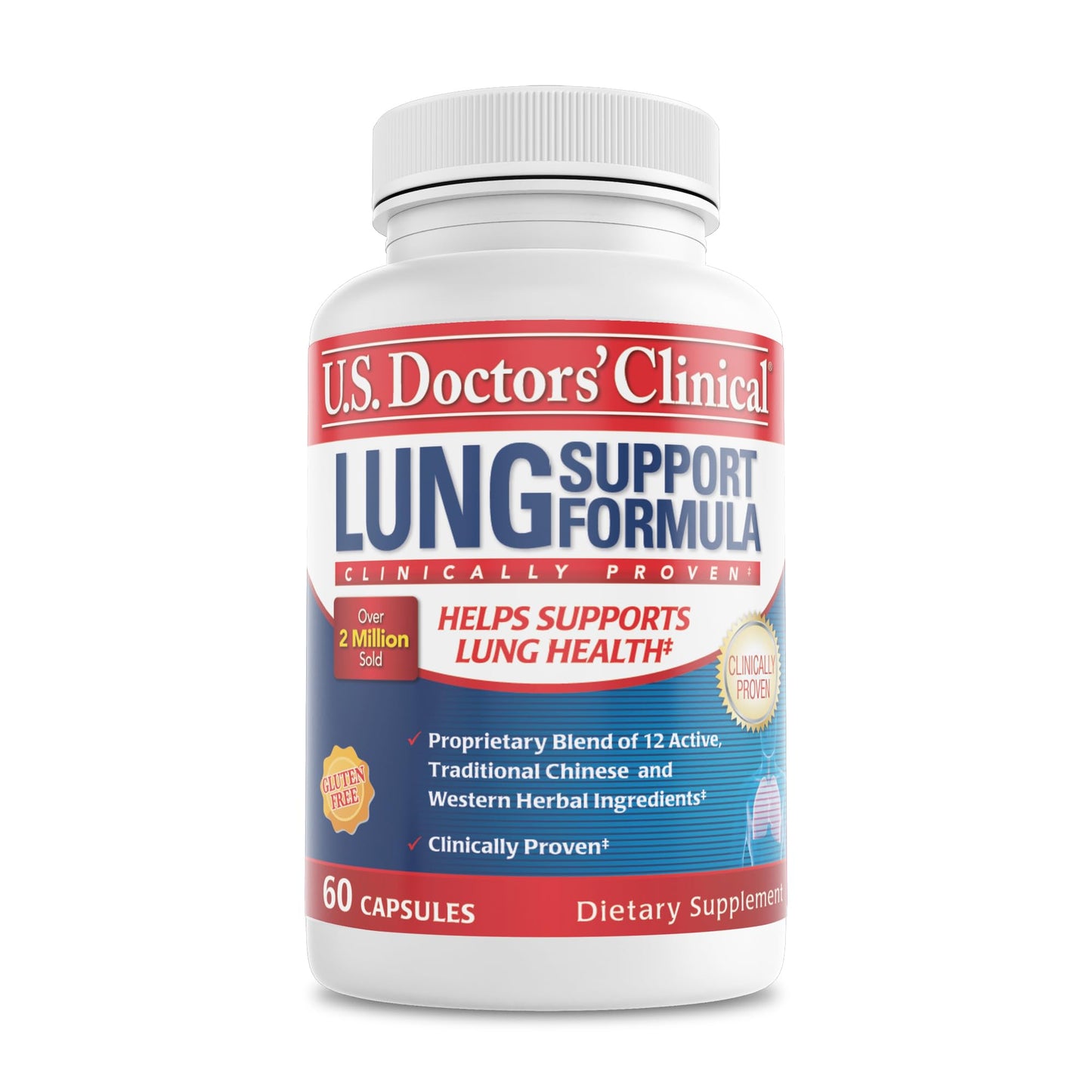 U.S.DOCTORS'CLINICAL Lung Support Supplement 60 Capsules