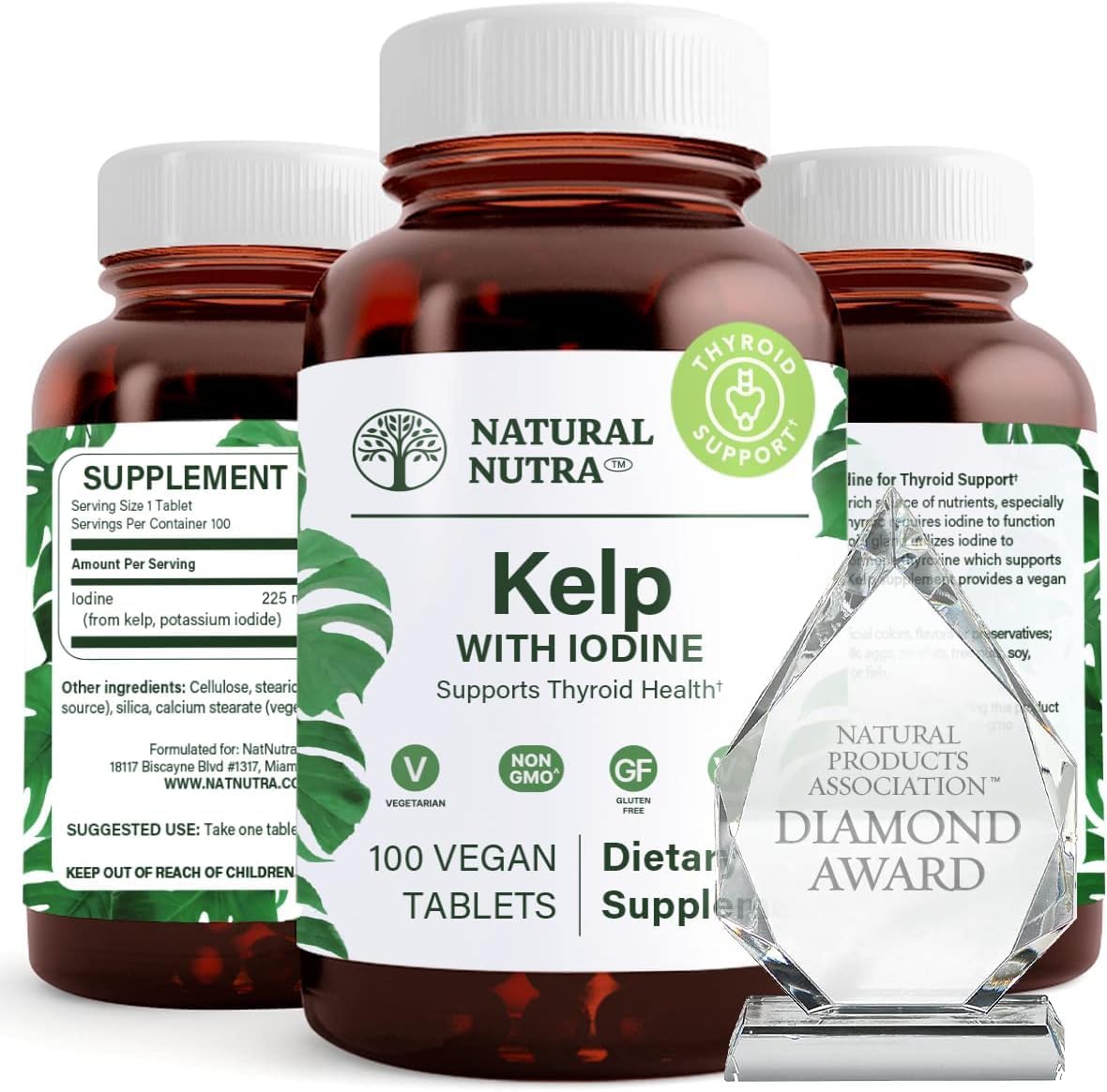 Natural Nutra Kelp Iodine with Potassium Iodide Tablet, 100 Tablets
