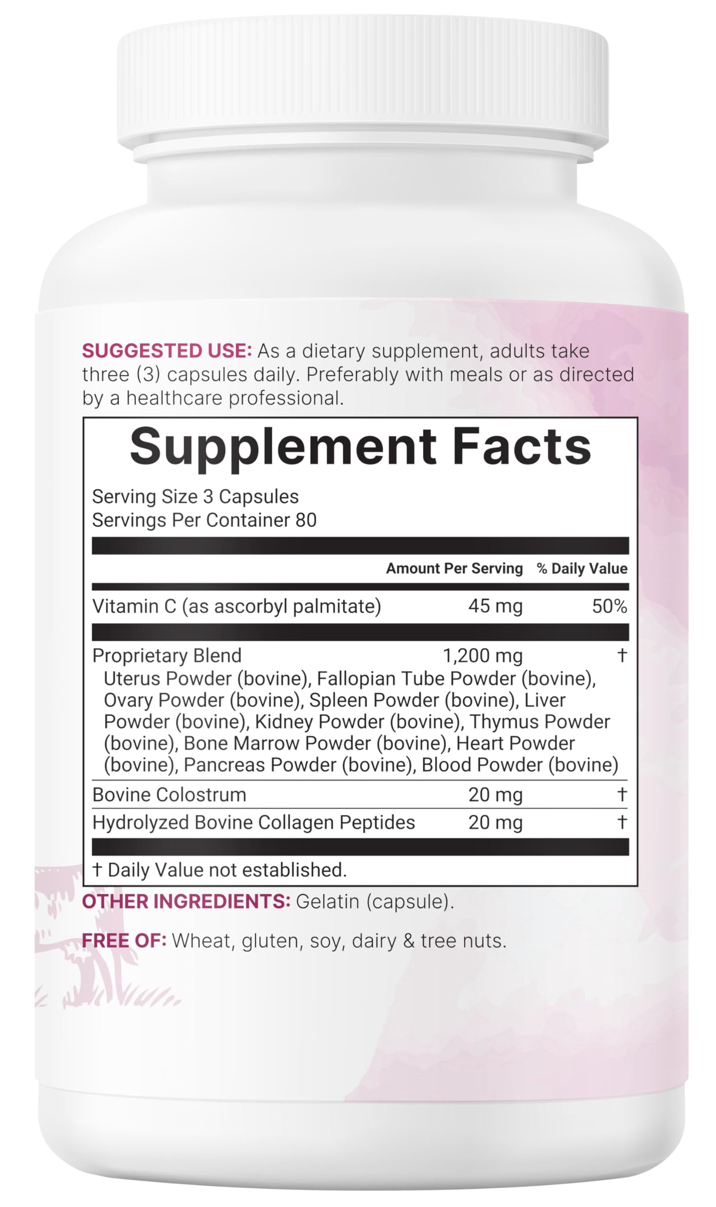 Micro Ingredients Grass-Fed Beef Organ Supplement for Women Capsules, 240 Count
