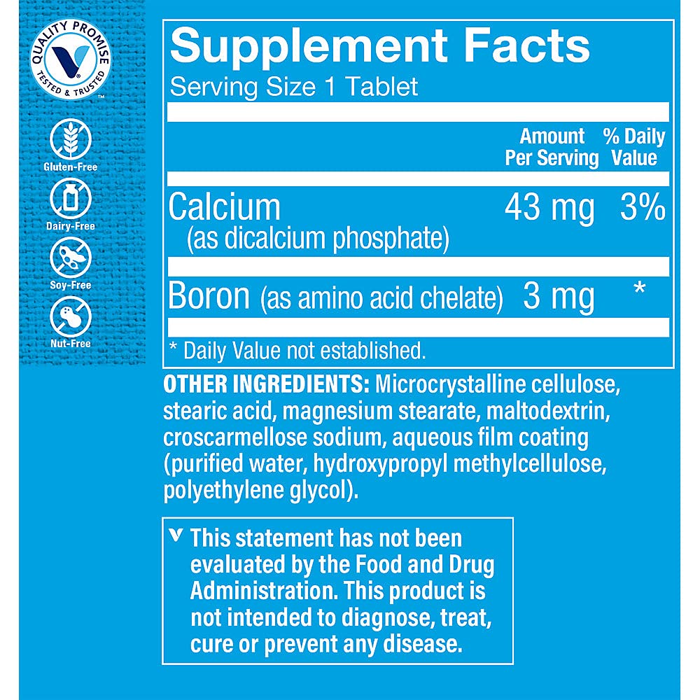 The Vitamin Shoppe Boron 3MG, Well Absorbed Form Chelated, 100 Tablets