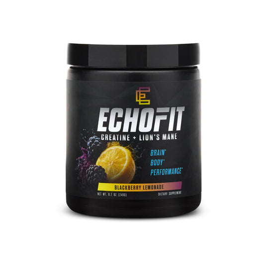 ECHOFIT Creatine Monohydrate + Lion's Mane Supplement Powder, 9.2 Ounce