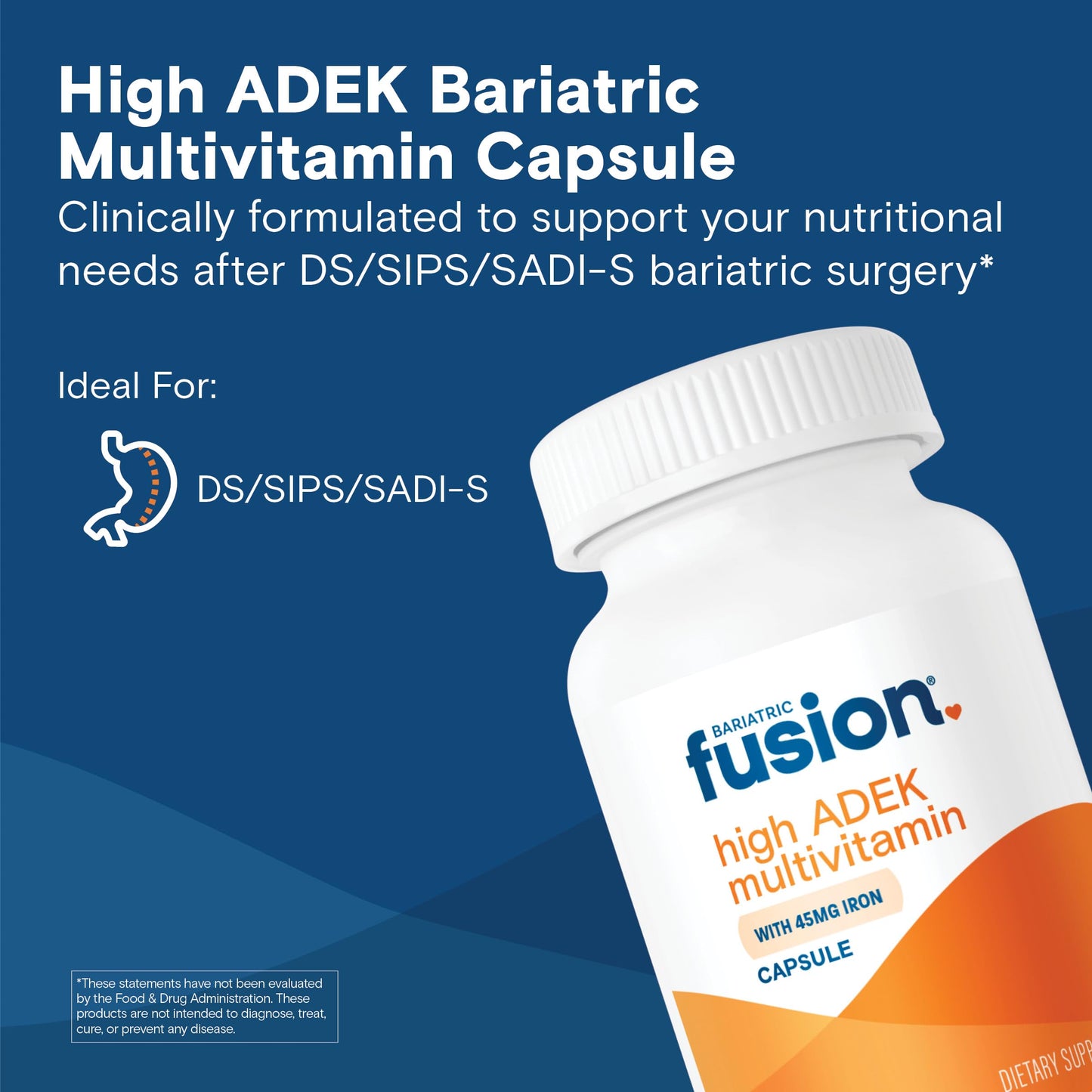 Bariatric Fusion High ADEK Multivitamin with Iron for Duodenal Switch Capsule 90 Count
