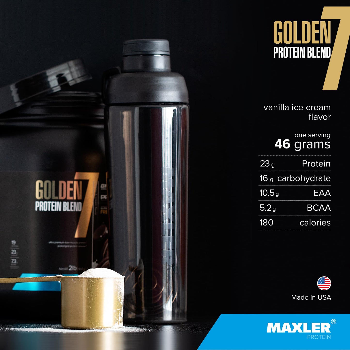 Maxler Golden 7 Protein Blend Vanilla Protein Powder 32 Servings