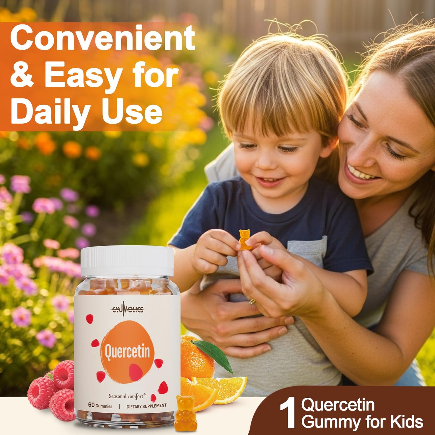 Gyumolics Quercetin 500mg Gummies for Kids, 60 Gummies