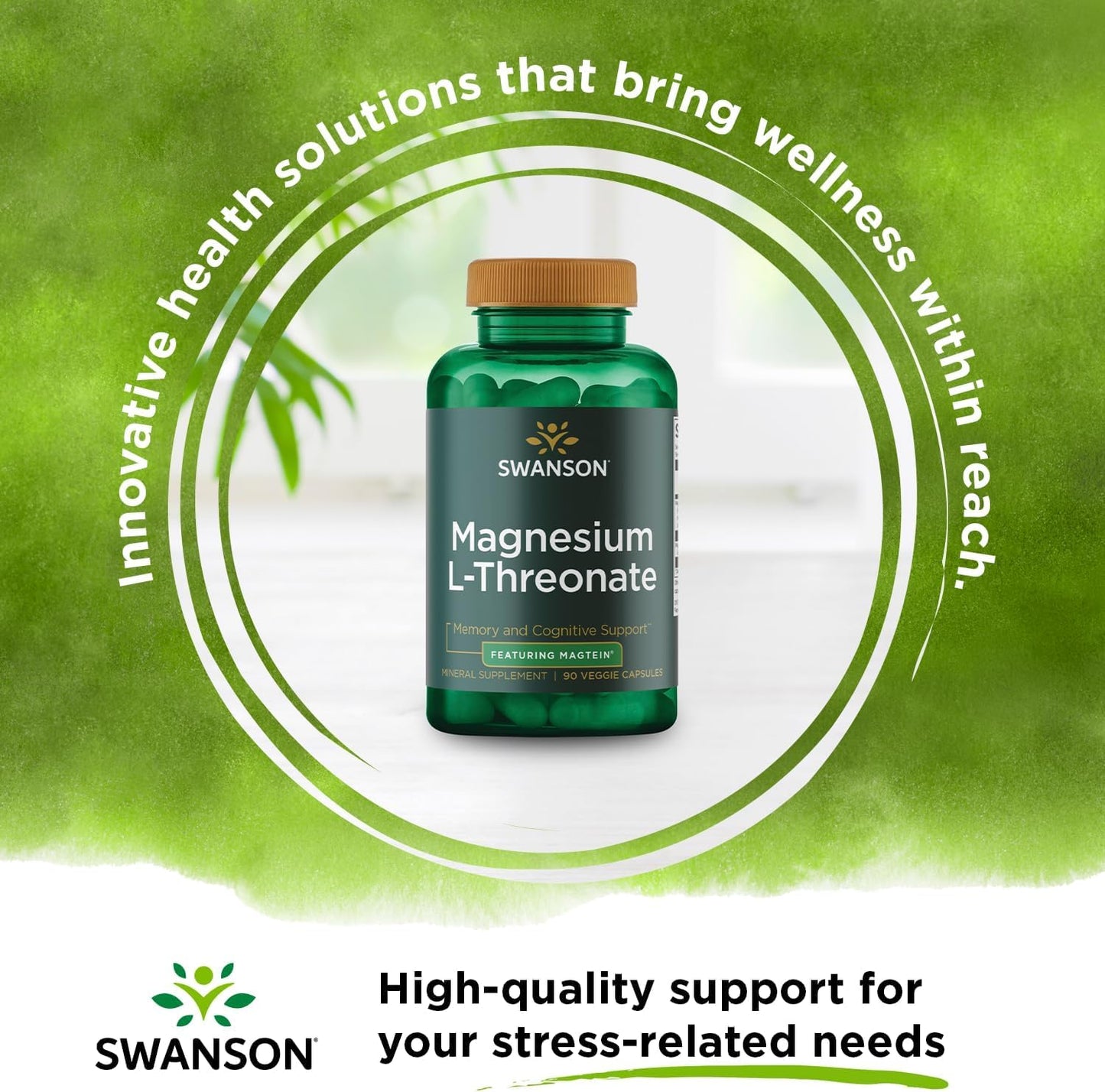 Swanson Magnesium L-Threonate Brain and Cognitive Health Supplement 90 Capsules