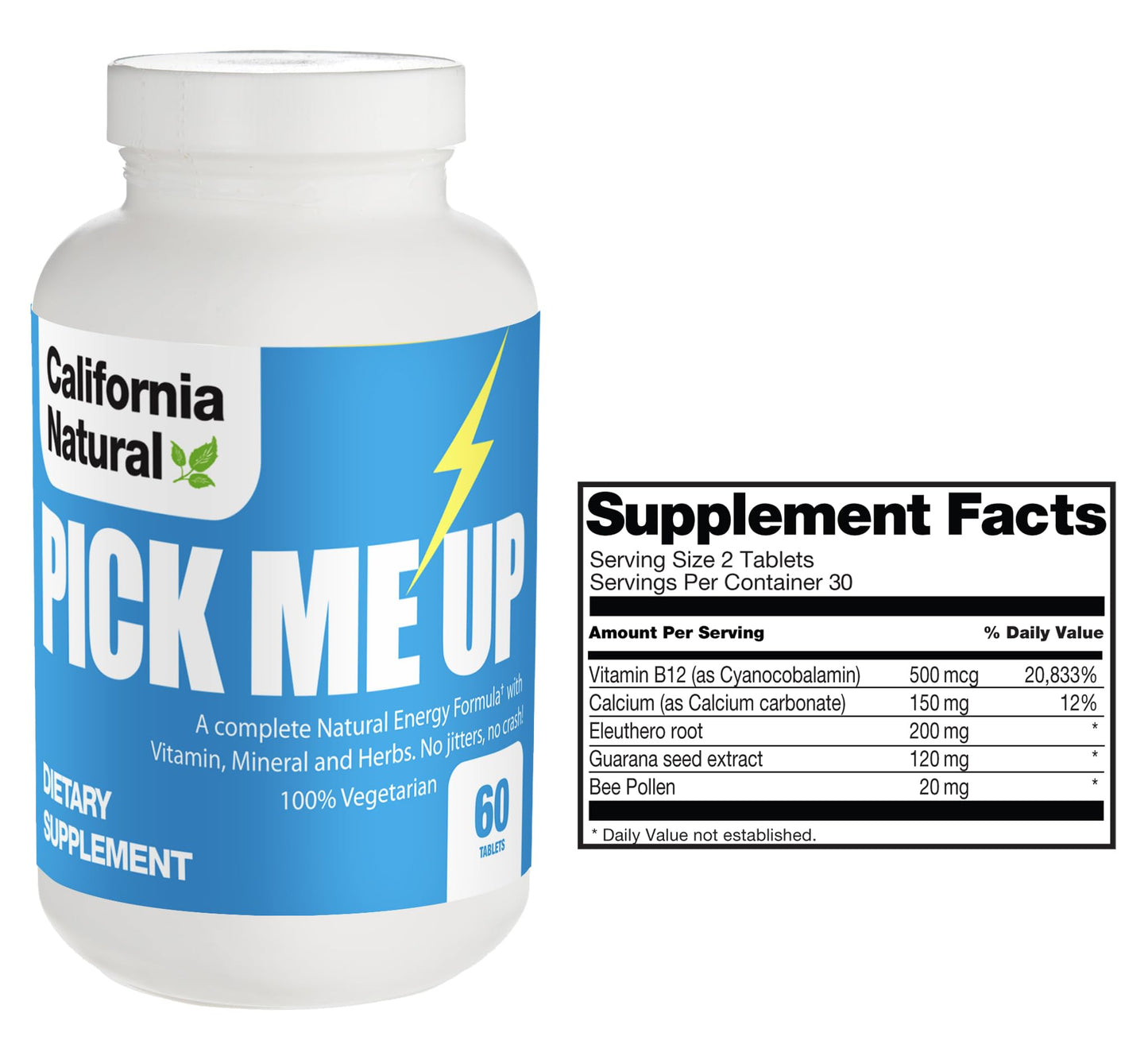 California Natural Pick Me Up Vitamin Tablets, 60 Count