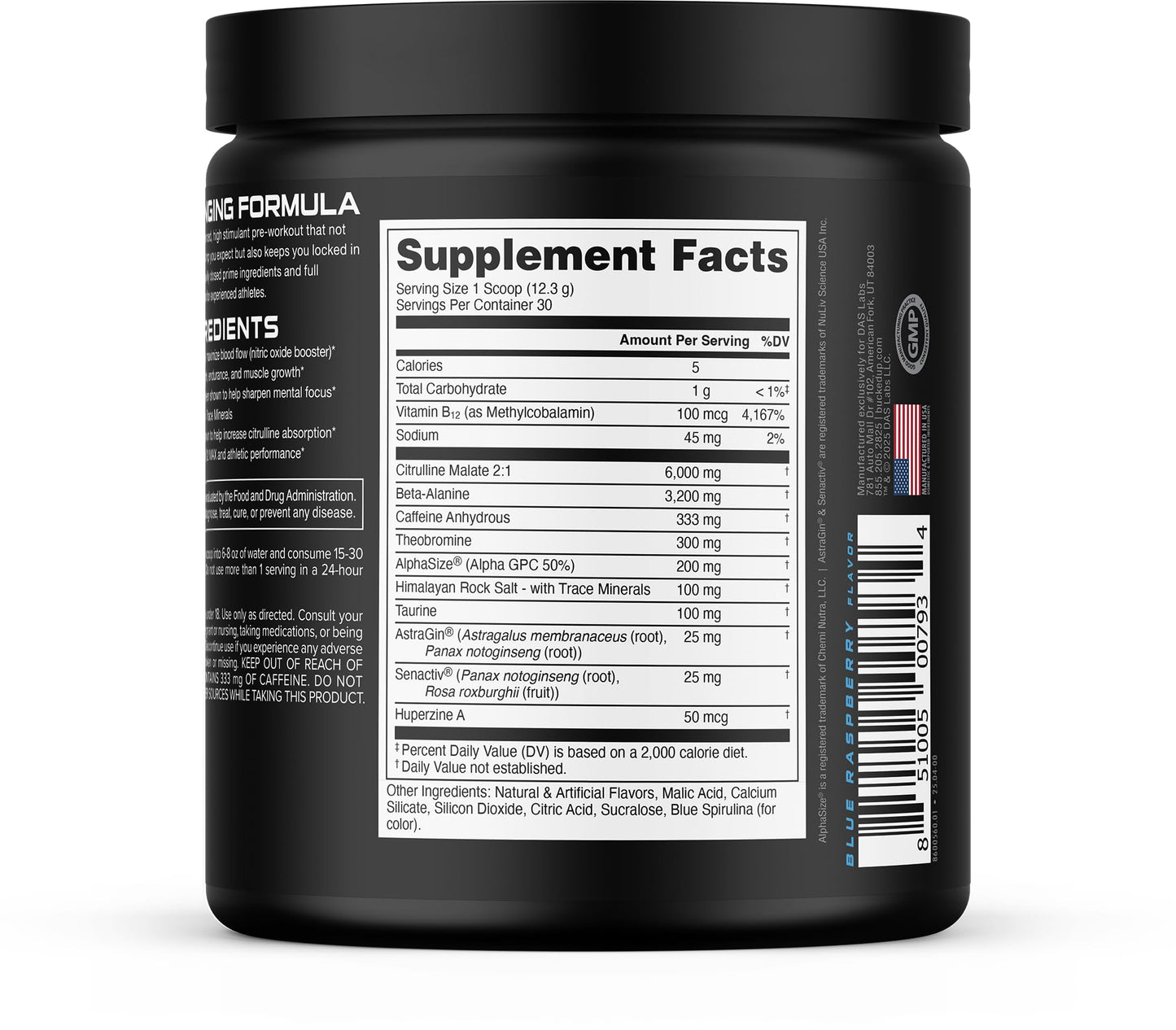 Bucked Up Woke HIGH STIM Pre Workout Powder 12.33 Ounce