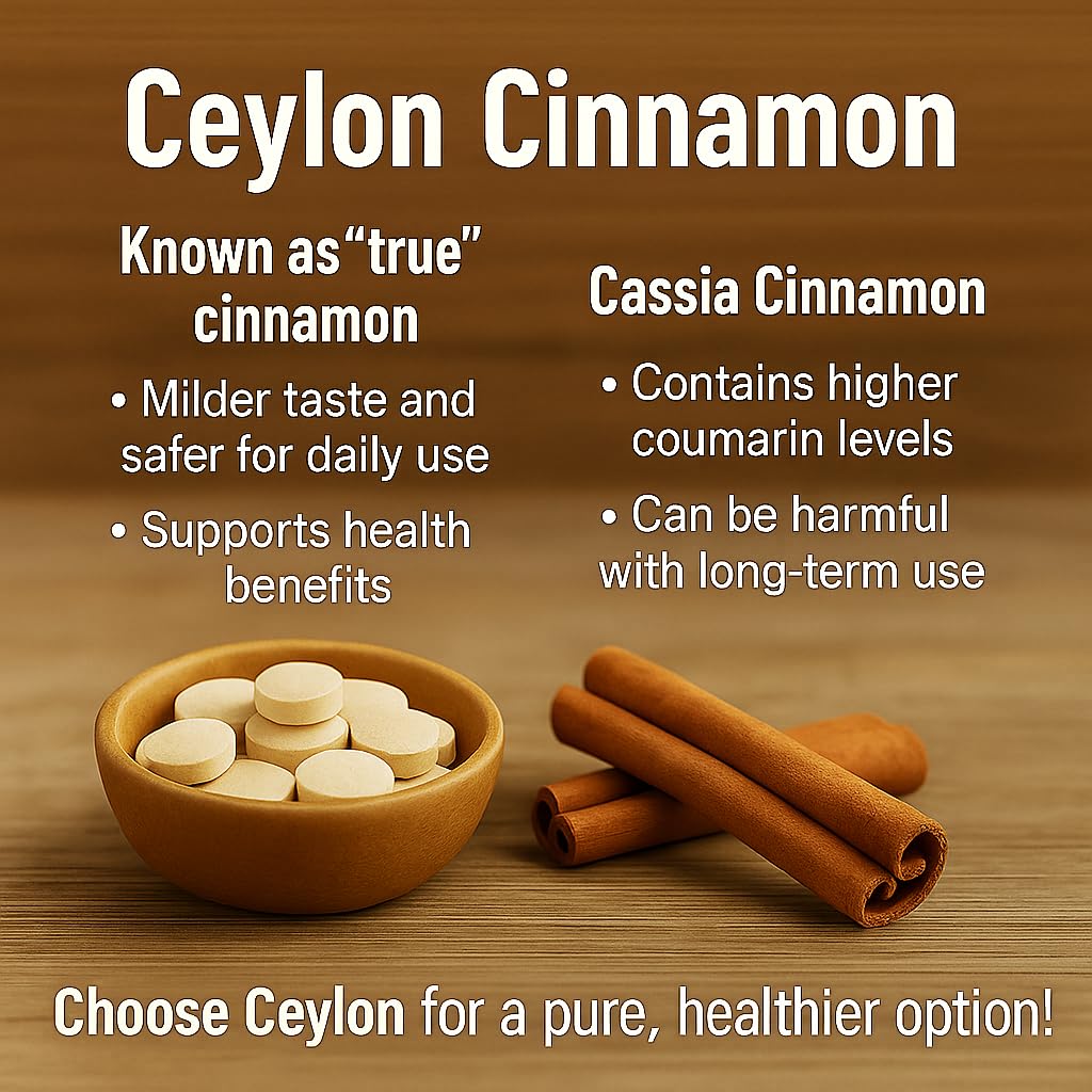 Me First Living MFL Ceylon Cinnamon 1000mg, 100% Certified Organic Ceylon Cinnamon, Non-GMO, True Cinnamon, Metabolism Support, Antioxidant, 60 Tablets