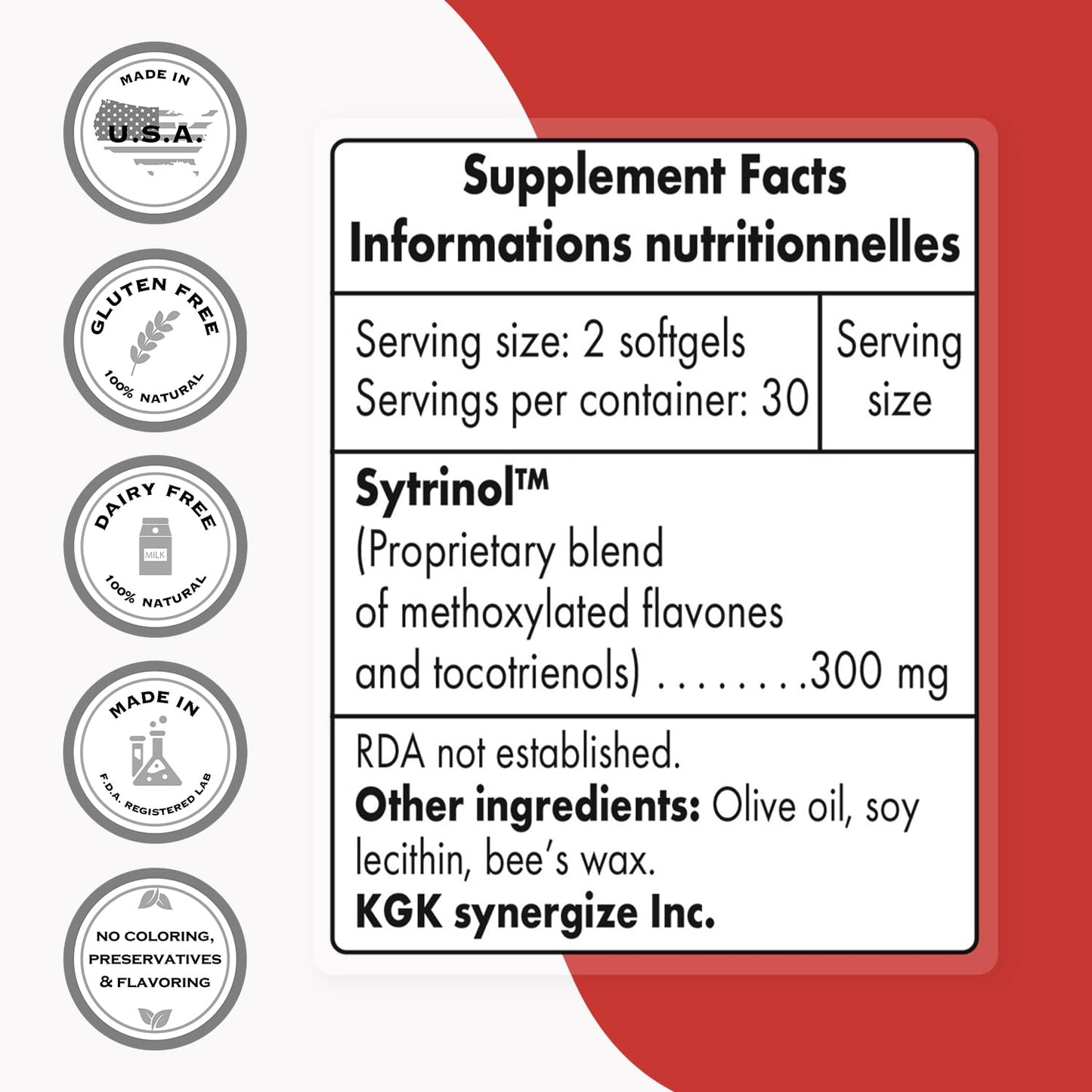 Supersmart Sytrinol Supplement 300mg per Day (High Absorption) - Citrus Bioflavonoids & Tocotrienols Complex - Palm Fruit Extract 60 Capsules