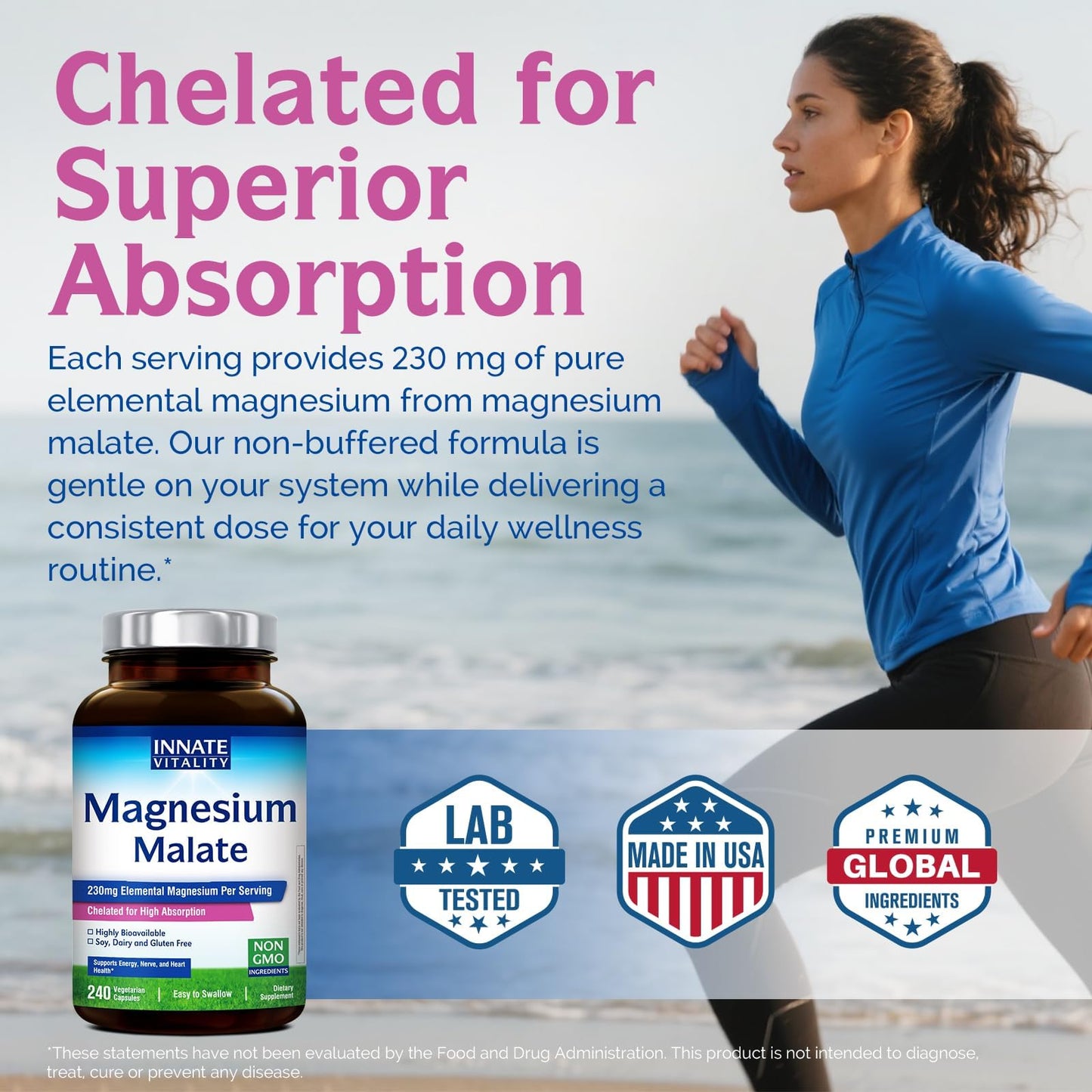 Innate Vitality Magnesium Malate Capsule, 240 Capsules