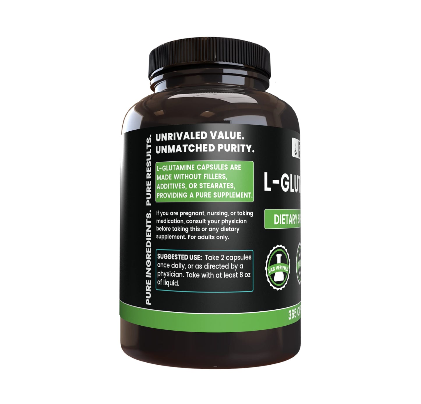 Pure Original Ingredients Creatine Monohydrate, BCAA, & L-Glutamine Capsules Bundle, 730 Capsules