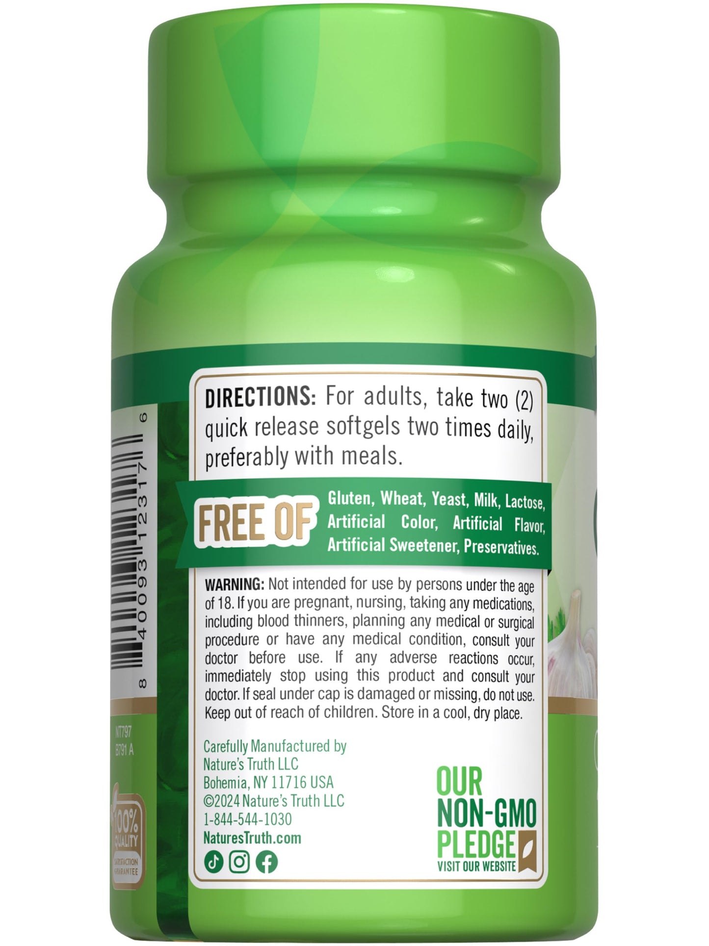 Nature's Truth Odorless Garlic Softgels 180