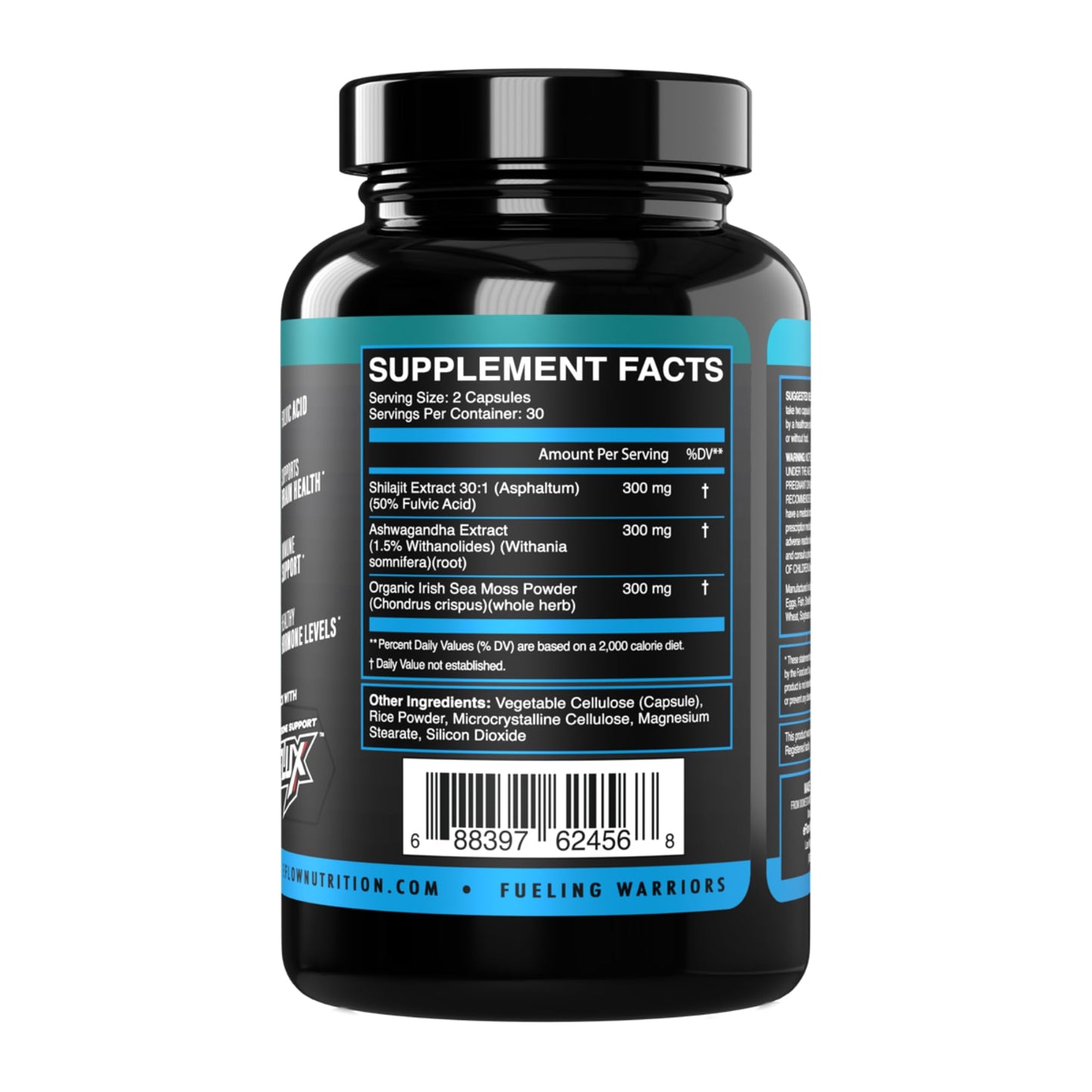 eFlow Nutrition Shilajit Capsules with Ashwagandha, Sea Moss & Trace Minerals, 60 Capsules