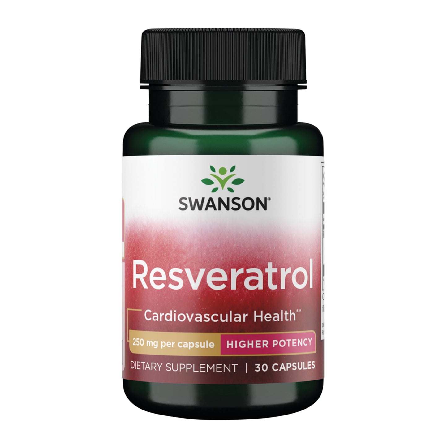 Swanson Resveratrol Higher Potency 250 mg Capsules, 30 Count