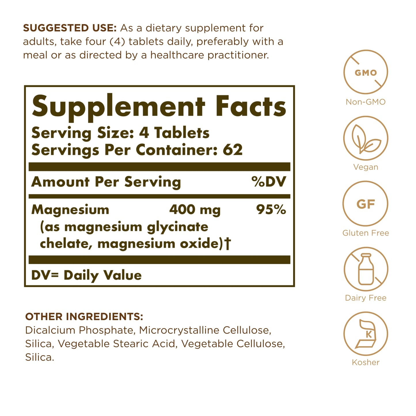 Solgar Chelated Magnesium 500 Tablets