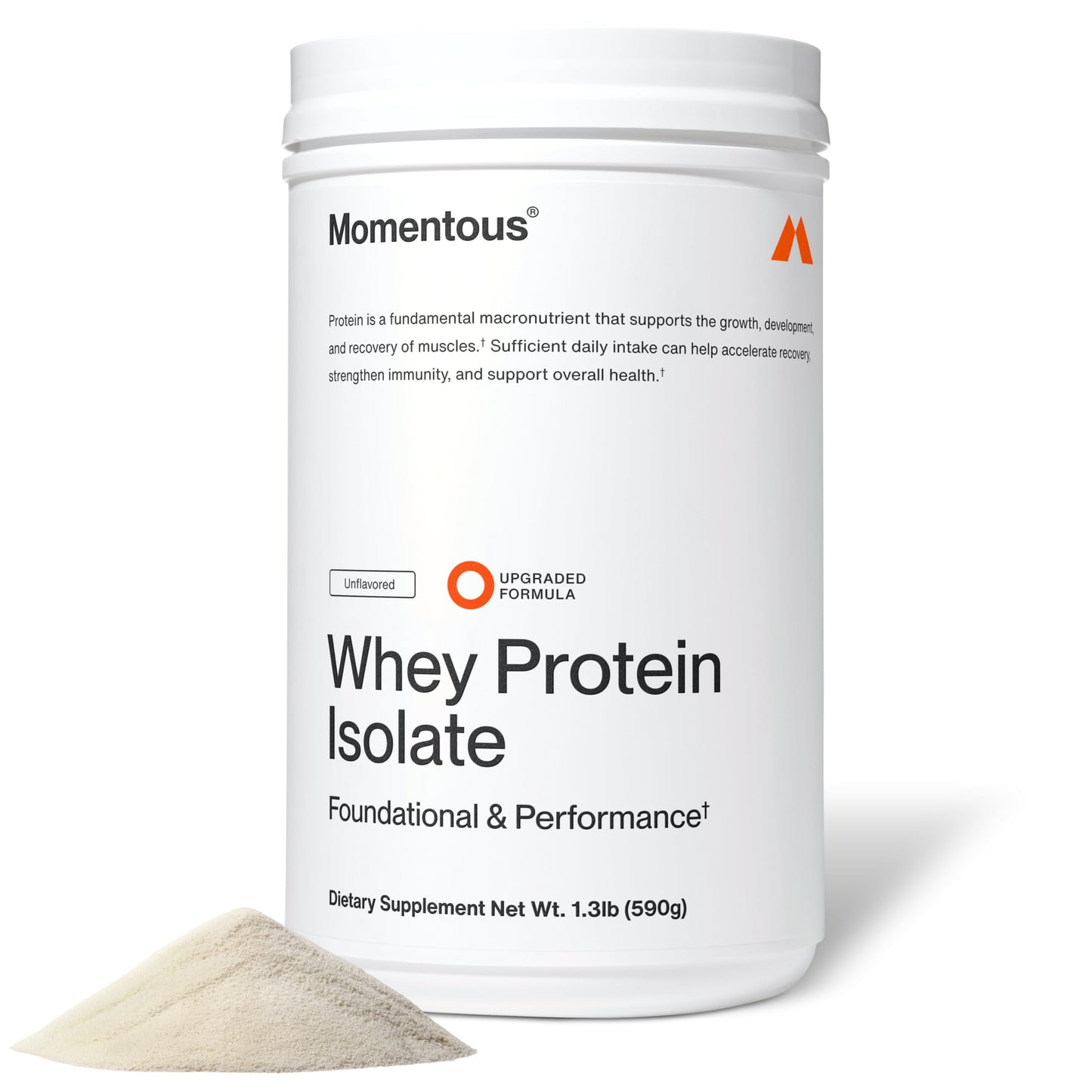 Momentous Essential Grass-Fed Whey Protein Powder, 25 Servings