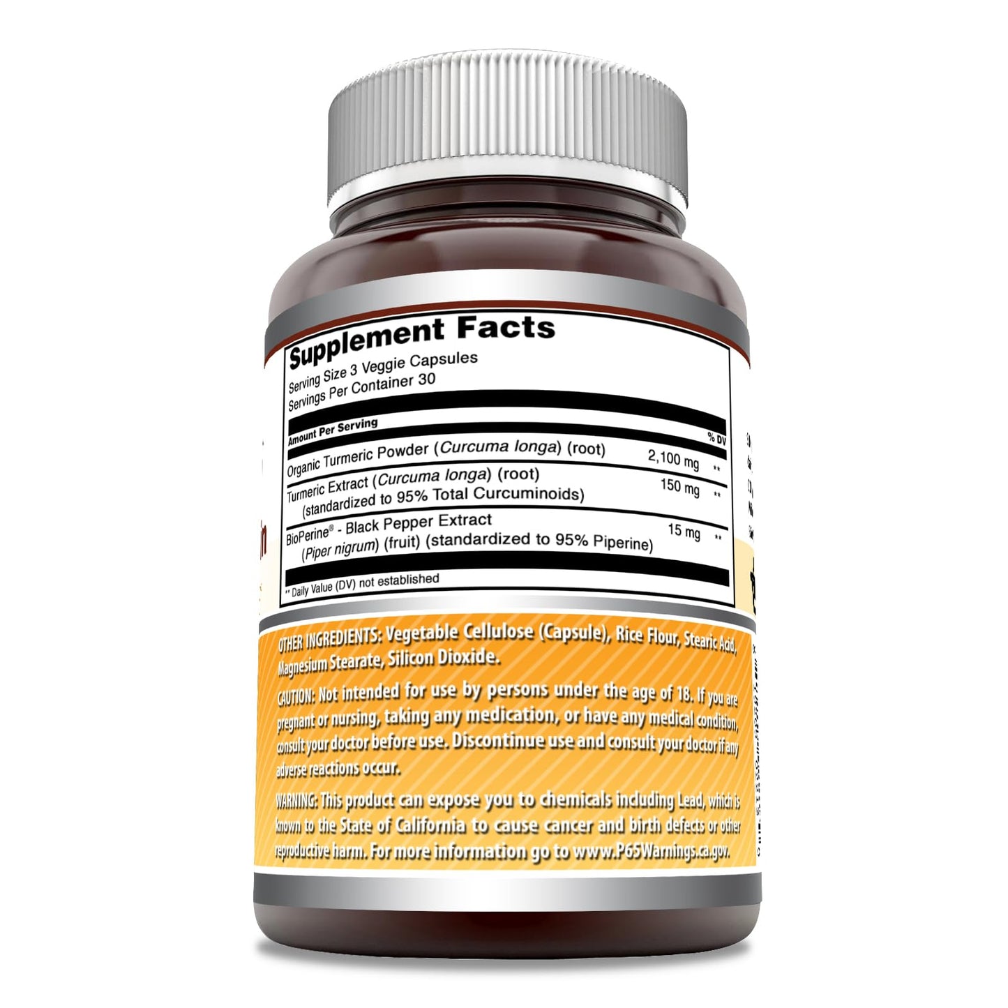 Amazing Nutrition Turmeric Curcumin with Bioperine Supplement Capsules 90 Count