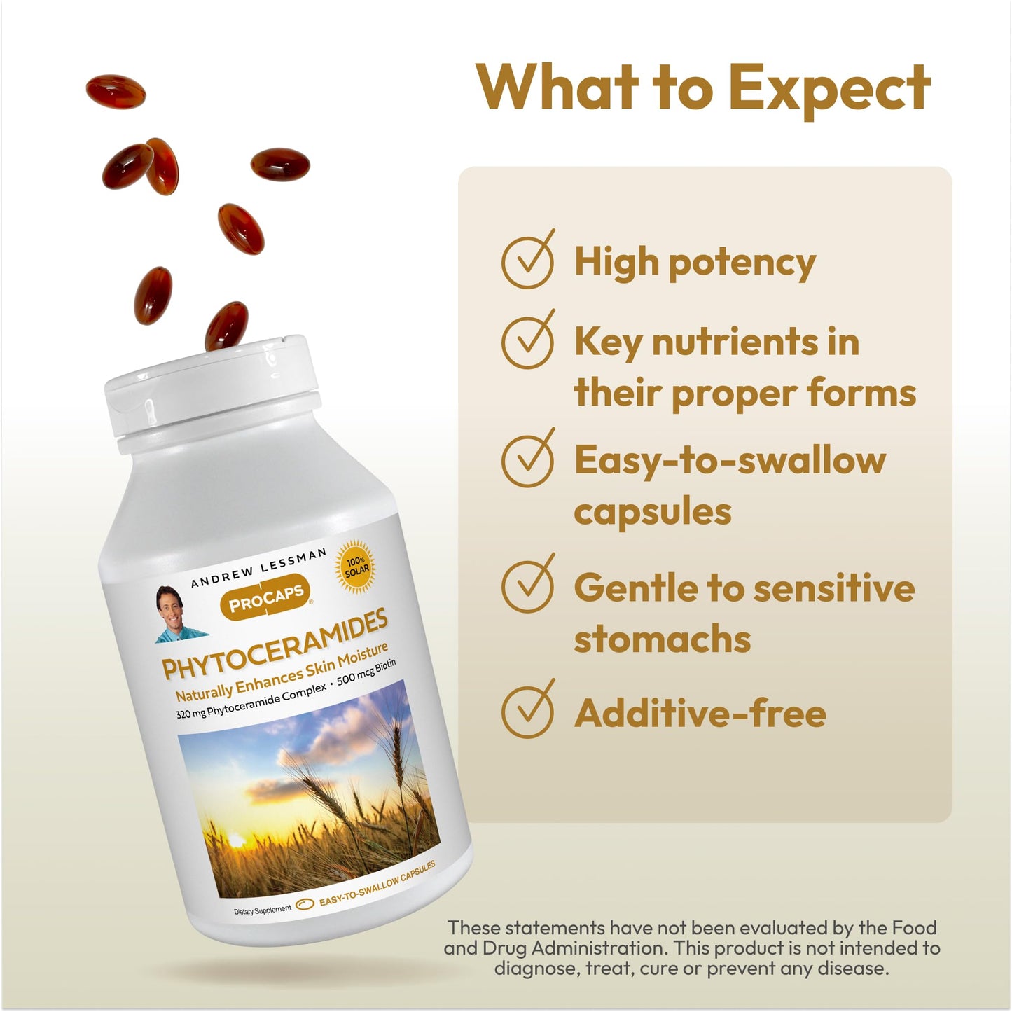 ANDREW LESSMAN Phytoceramides with Biotin Capsule 120 Count