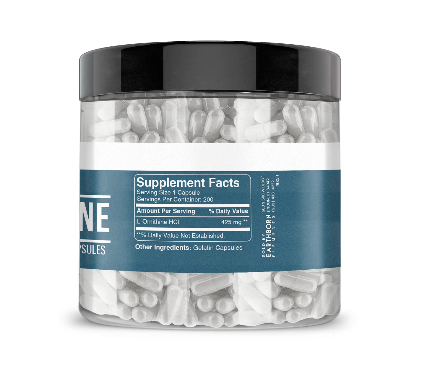 Earthborn Elements L-Ornithine HCl Capsules 200