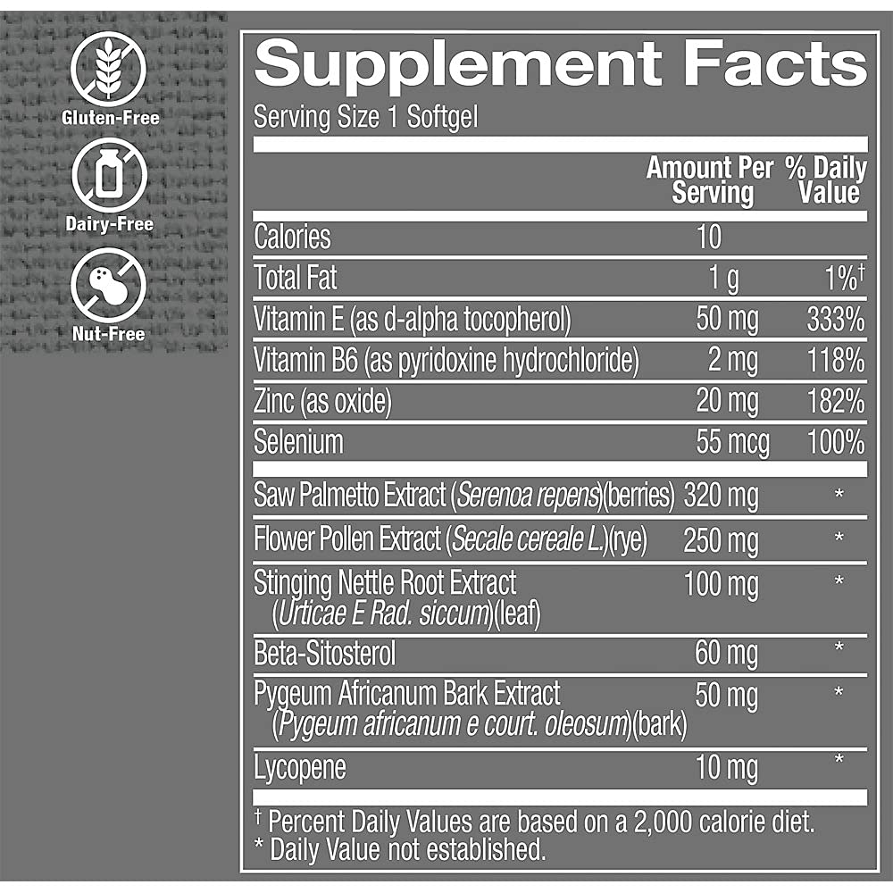 The Vitamin Shoppe Ultimate Prostate - Unique Blend for Prostate Health with Antioxidant Support and Saw Palmetto Softgels, 30 Count
