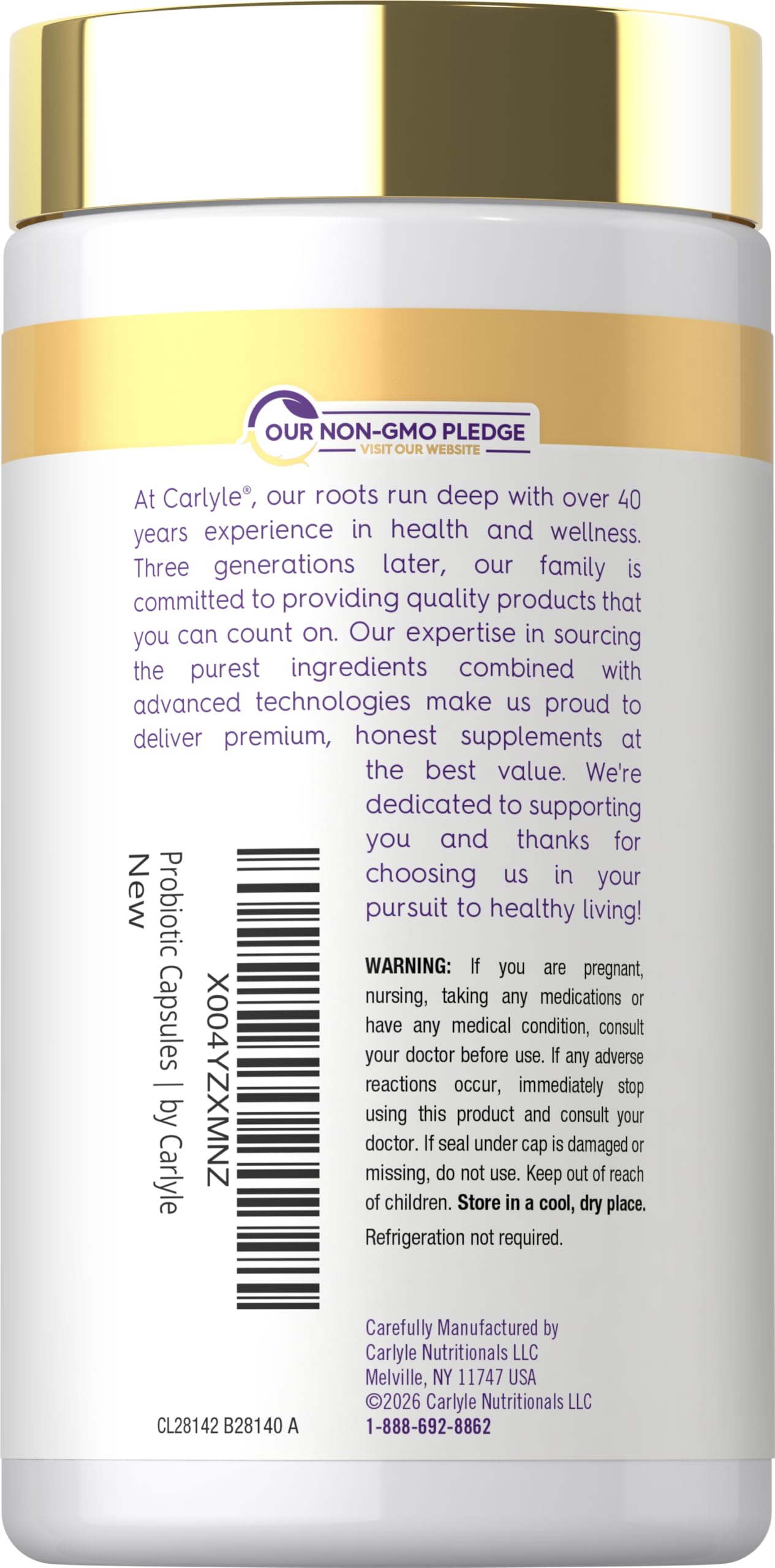Carlyle Probiotic 100 Billion CFU Delayed Release Capsule 120 Count