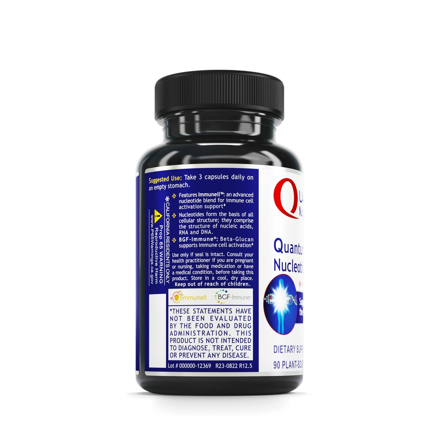 Quantum Nutrition Quantum Nucleotide Complex - Beta Glucan Immune Support Supplement with Yeast Nucleotides & Reishi, 90 Capsules
