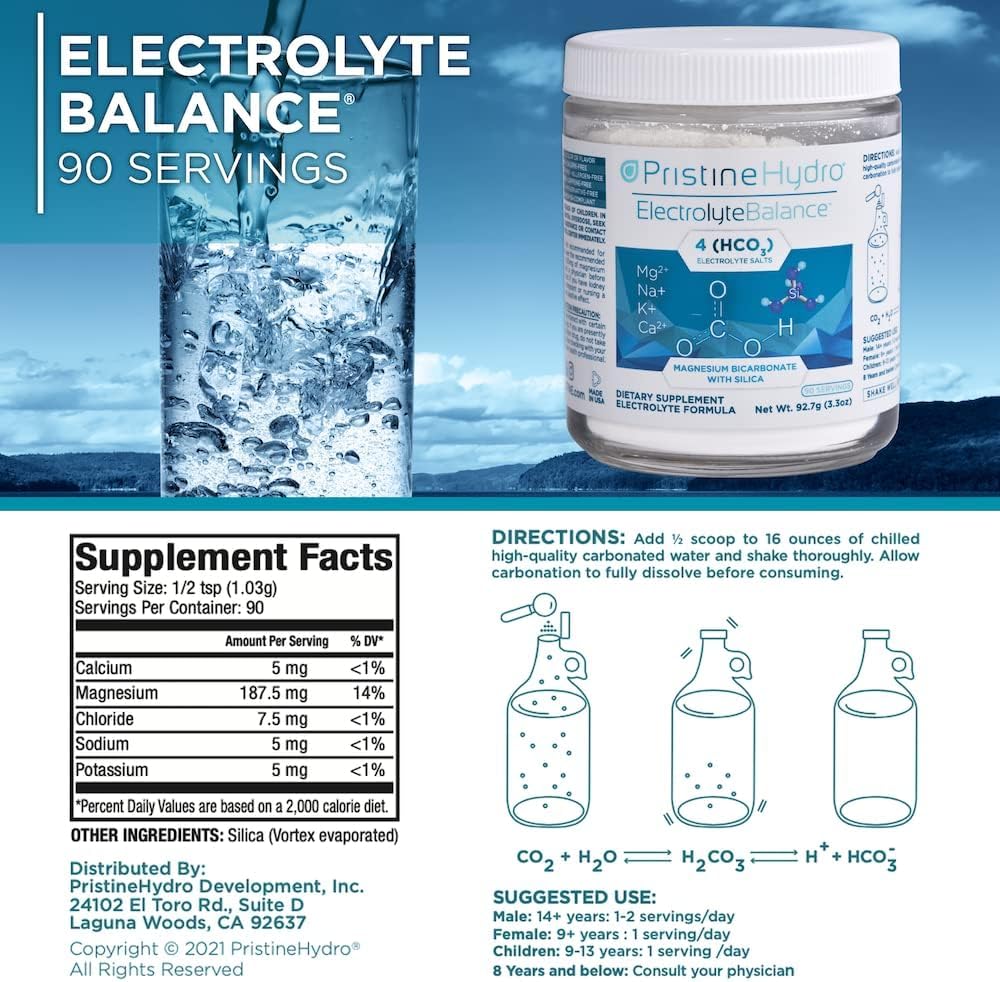 PristineHydro Magnesium Electrolyte Powder 3.4 Ounce