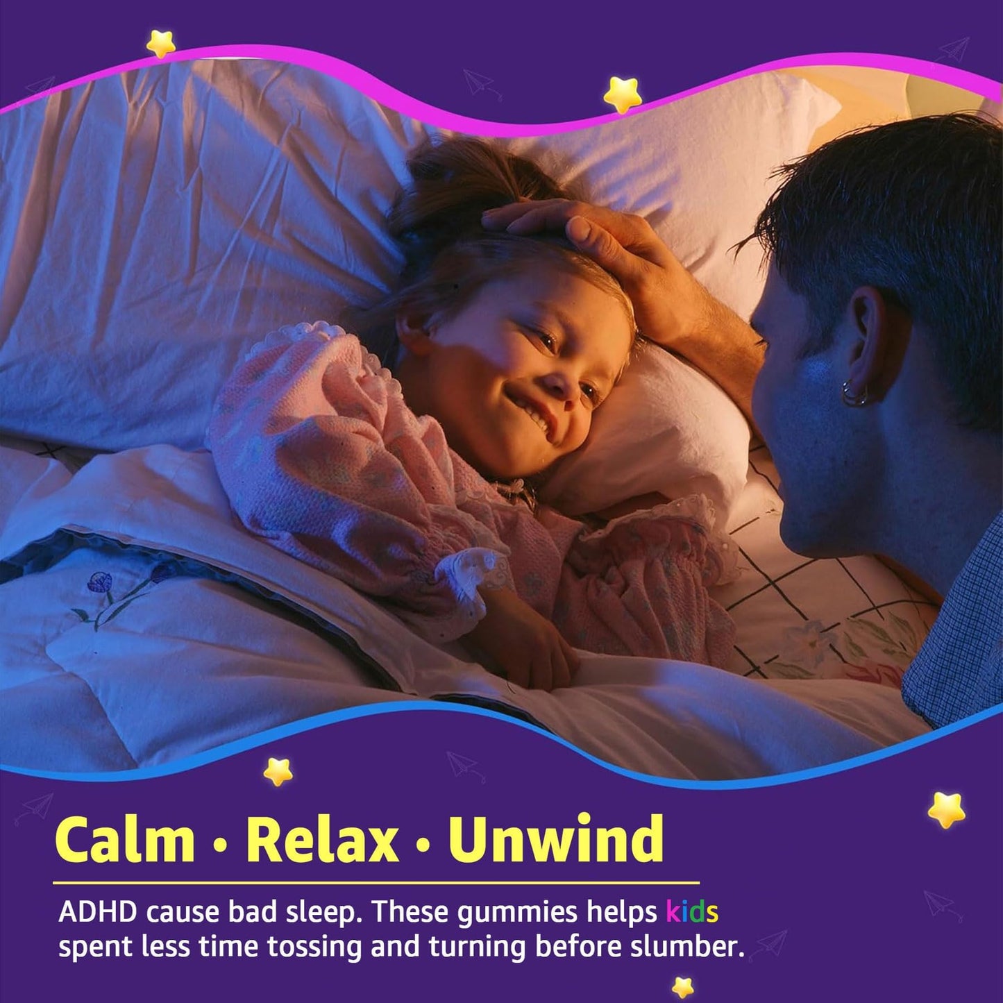 LILICARE Kids Sleep Gummies, Magnesium Glycinate Gummies, Melatonin-Free Sleep Aid with Magnesium, Calcium, D3, B6, L-Theanine, 60 Gummies