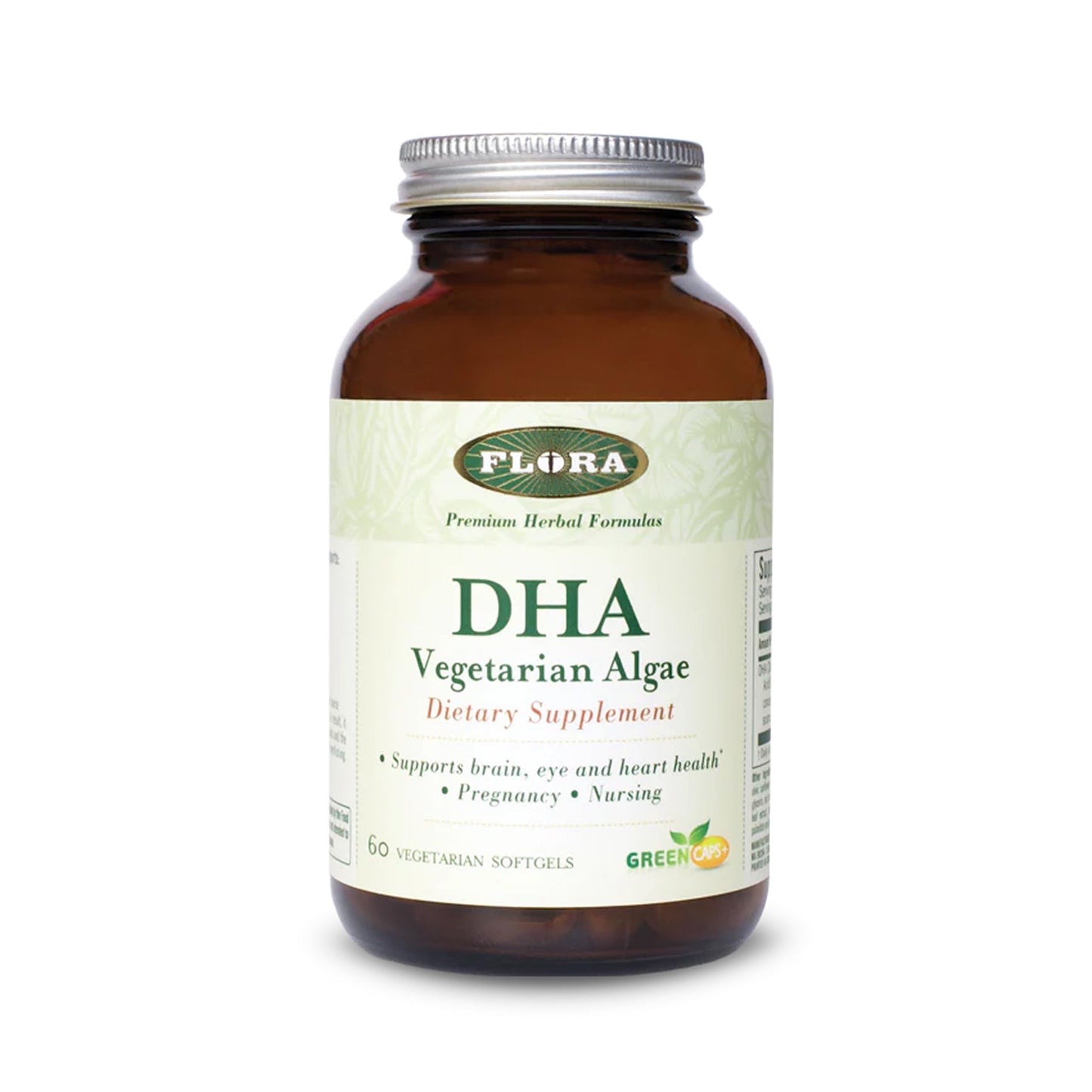 Flora DHA Vegetarian Algae GreenCaps Plus Softgels, 60 Count