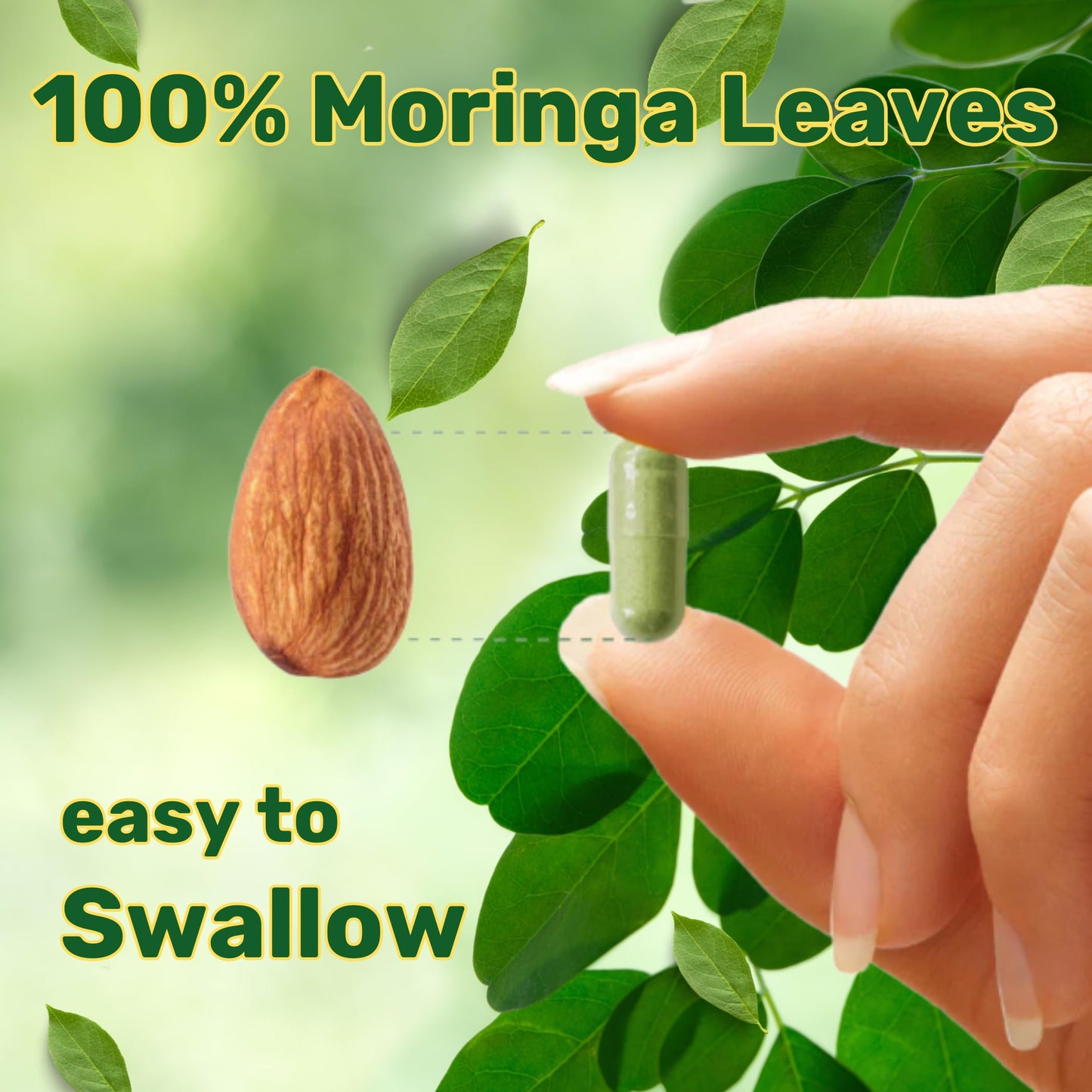 SALEEMI Moringa Capsules – Premium Moringa Oleifera Leaf & Seed Extract, Green Superfood for Energy, Immunity & Vitality, Plant-Based & Non-GMO, 60 Vegan Capsules
