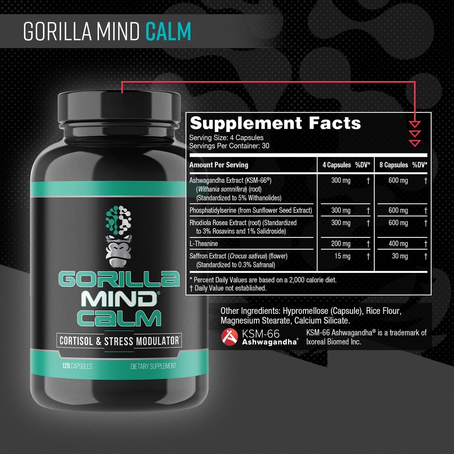 Gorilla Mind Calm Capsule 120 Count