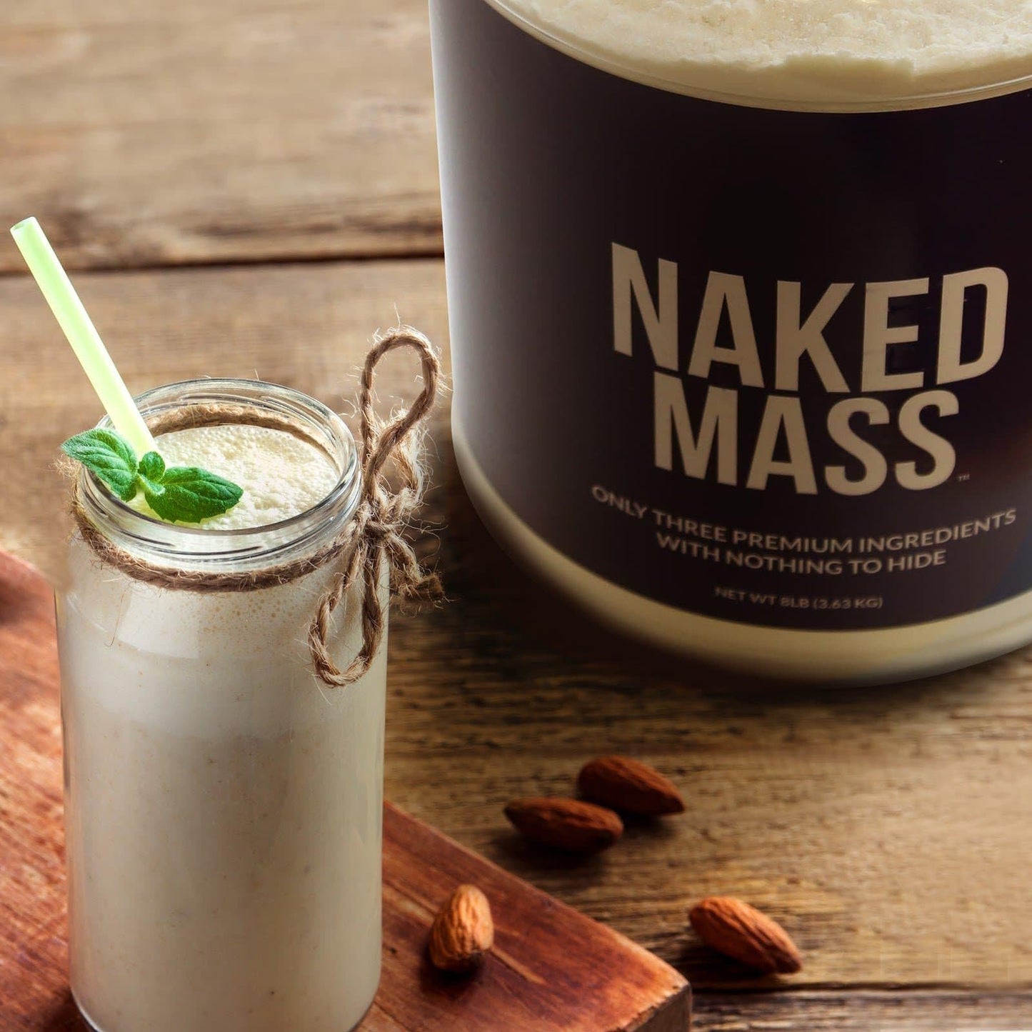 NAKED Vanilla Mass All Natural Vanilla Weight Gainer Protein Powder, 8 lb, 128 Servings