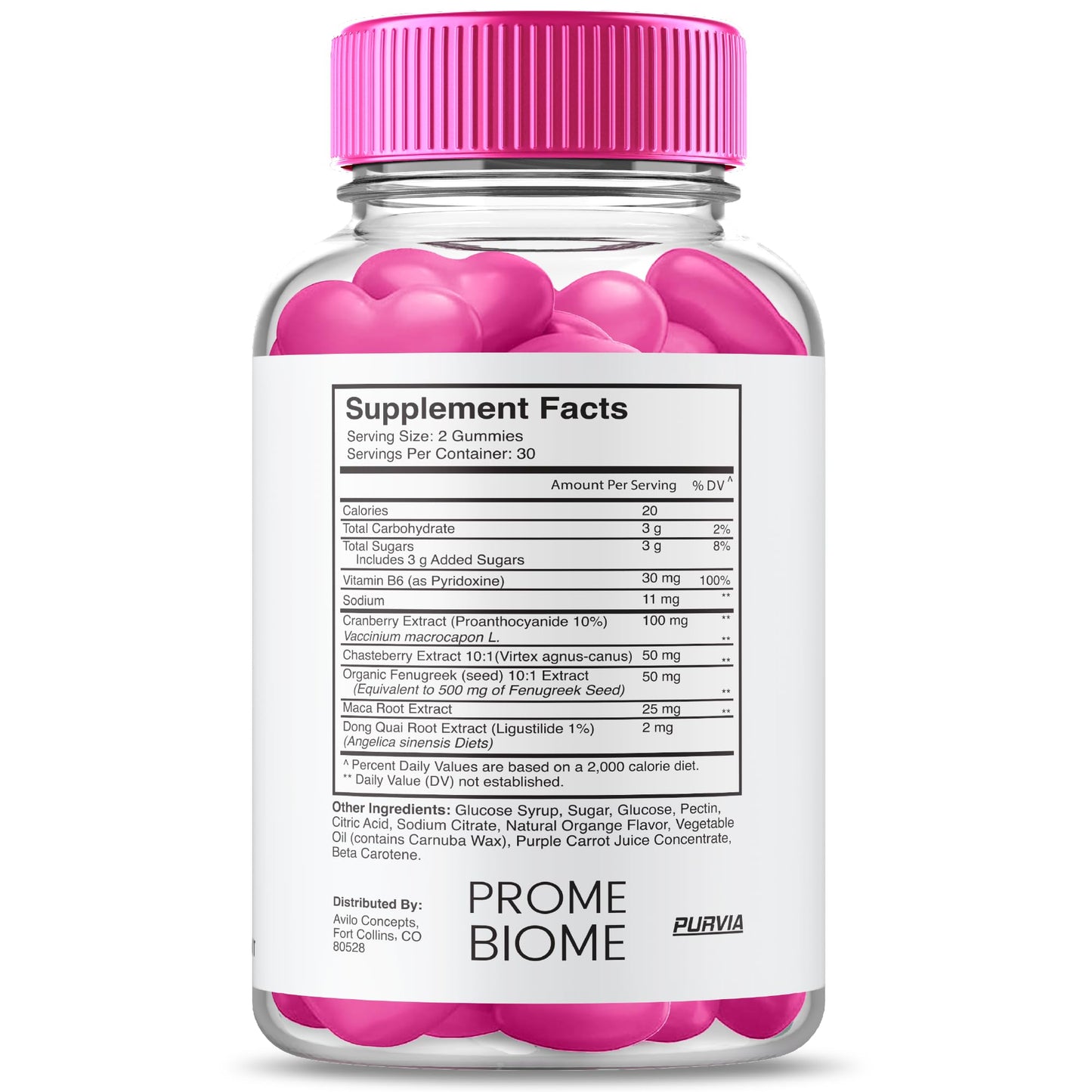 Purvia Prime Biome Gummies 60 Count