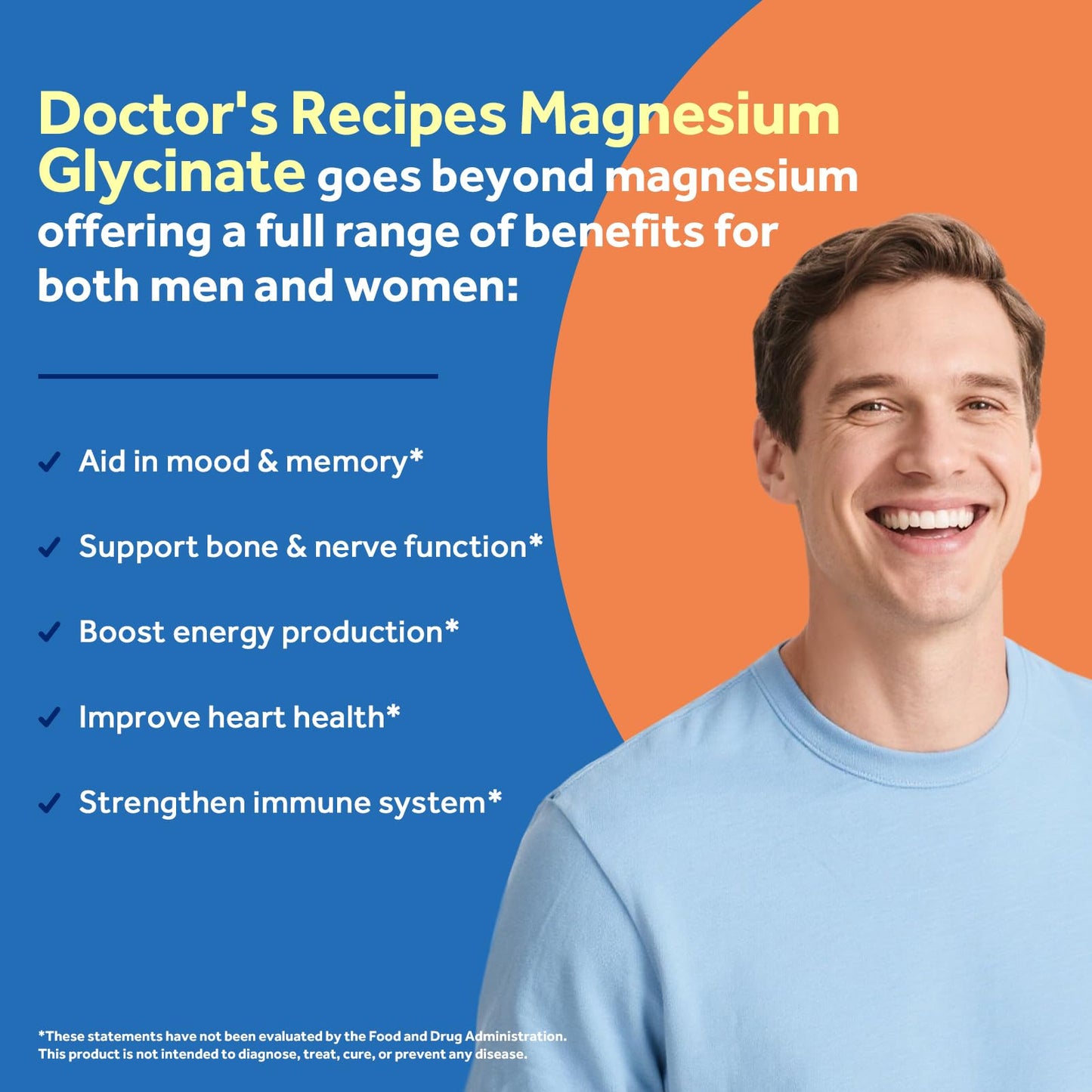 Doctor's Recipes Magnesium Glycinate 420mg with Vitamin B6 & D3 Enhanced Absorption with Black Pepper Supports Nerve, Sleep & Heart Health Non-GMO, 90 Vegan Capsules