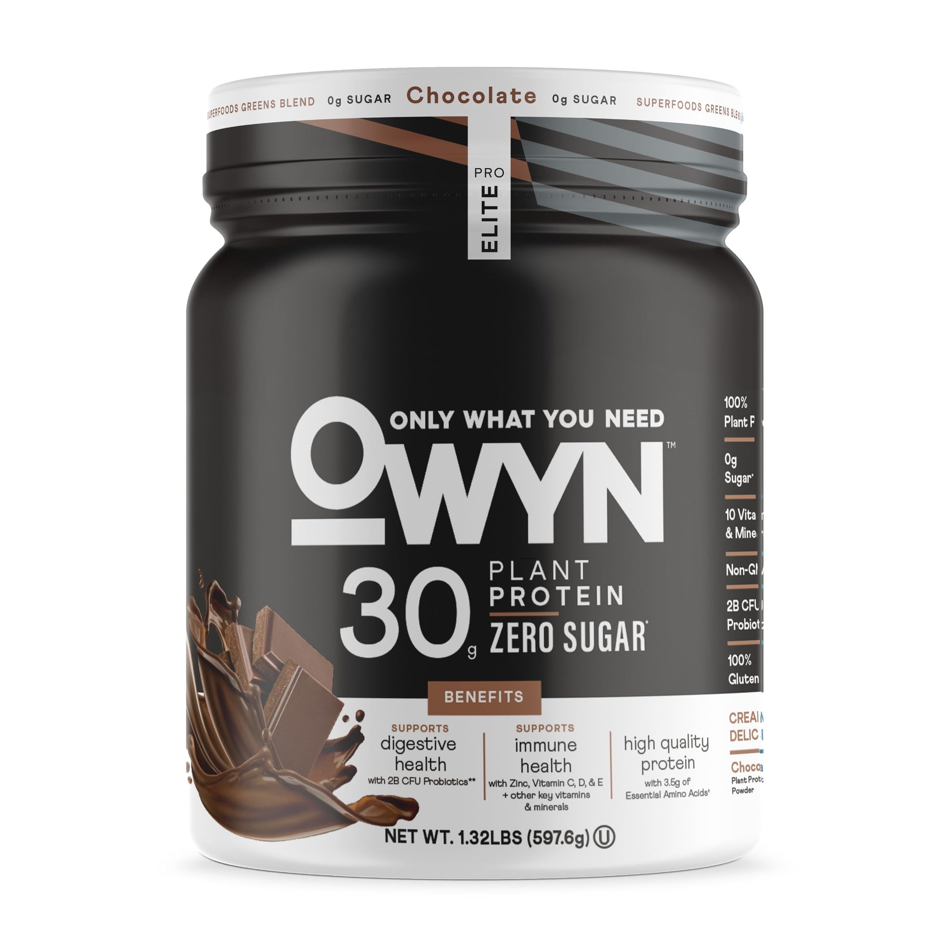 OWYN Pro Elite High Protein Powder, Chocolate, 12 Servings