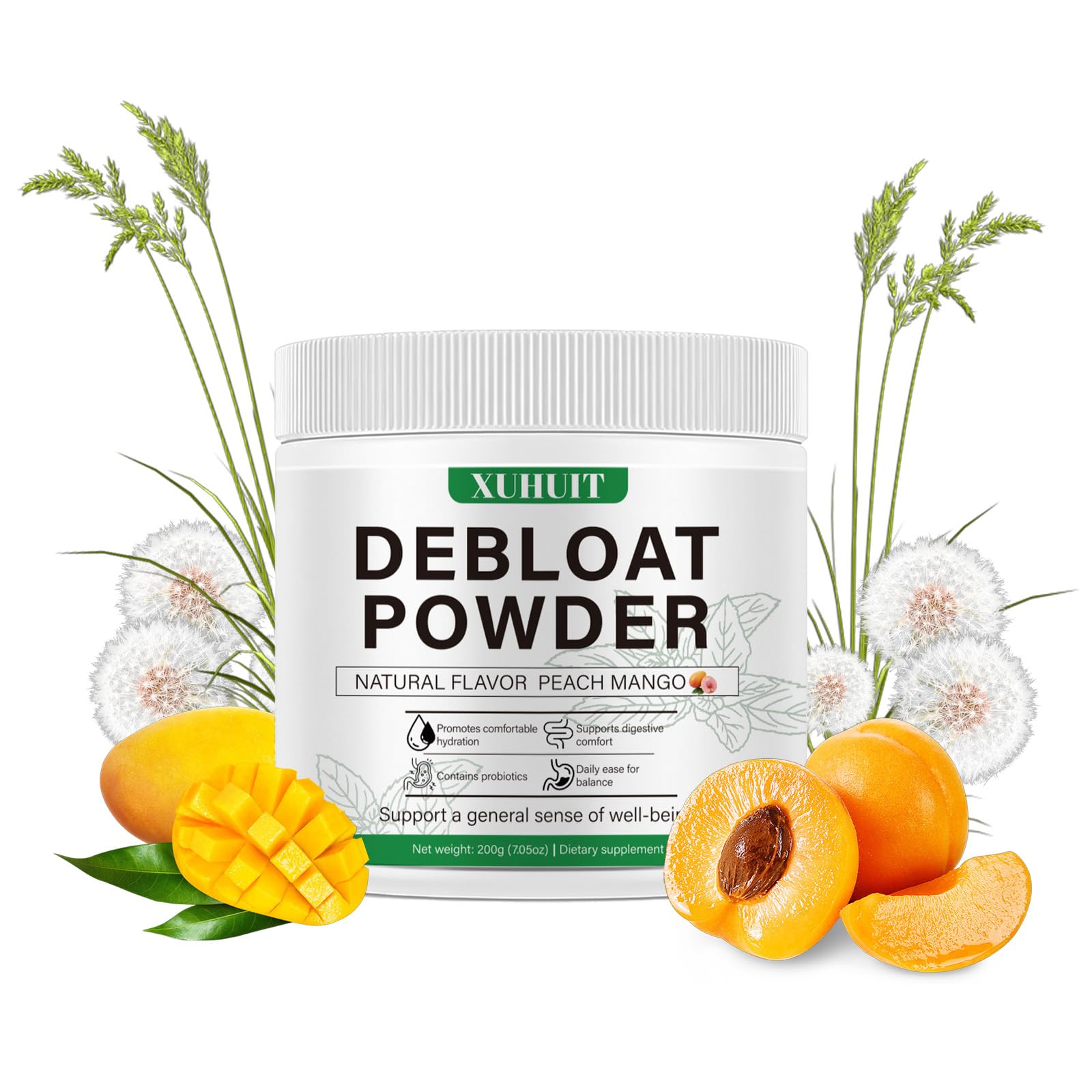 YFDSRF Digestive Support Powder for Occasional Bloating Relief, 7.05 oz