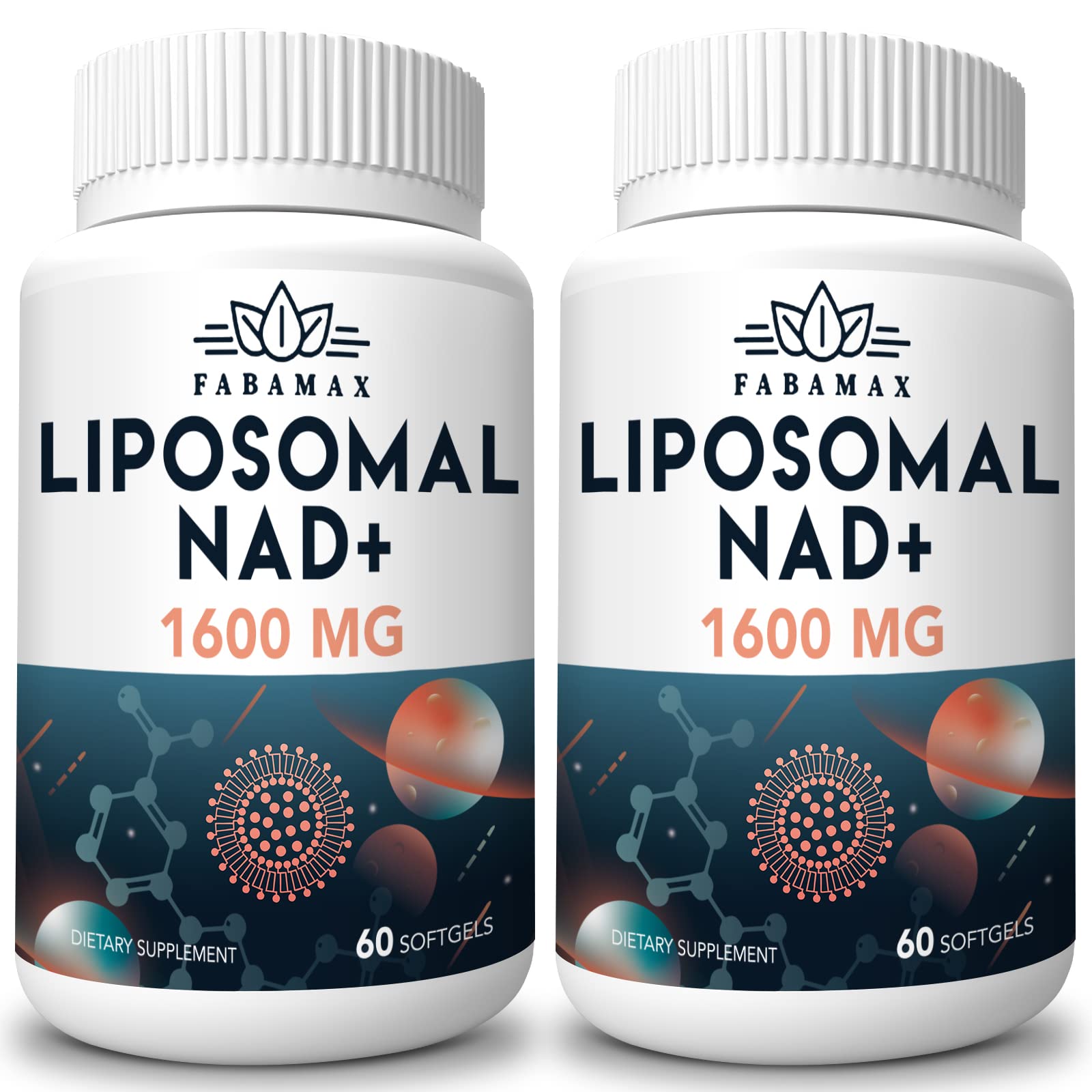 Fabamax 1600 mg Liposomal NAD+ Supplement, Softgels, 120 Count