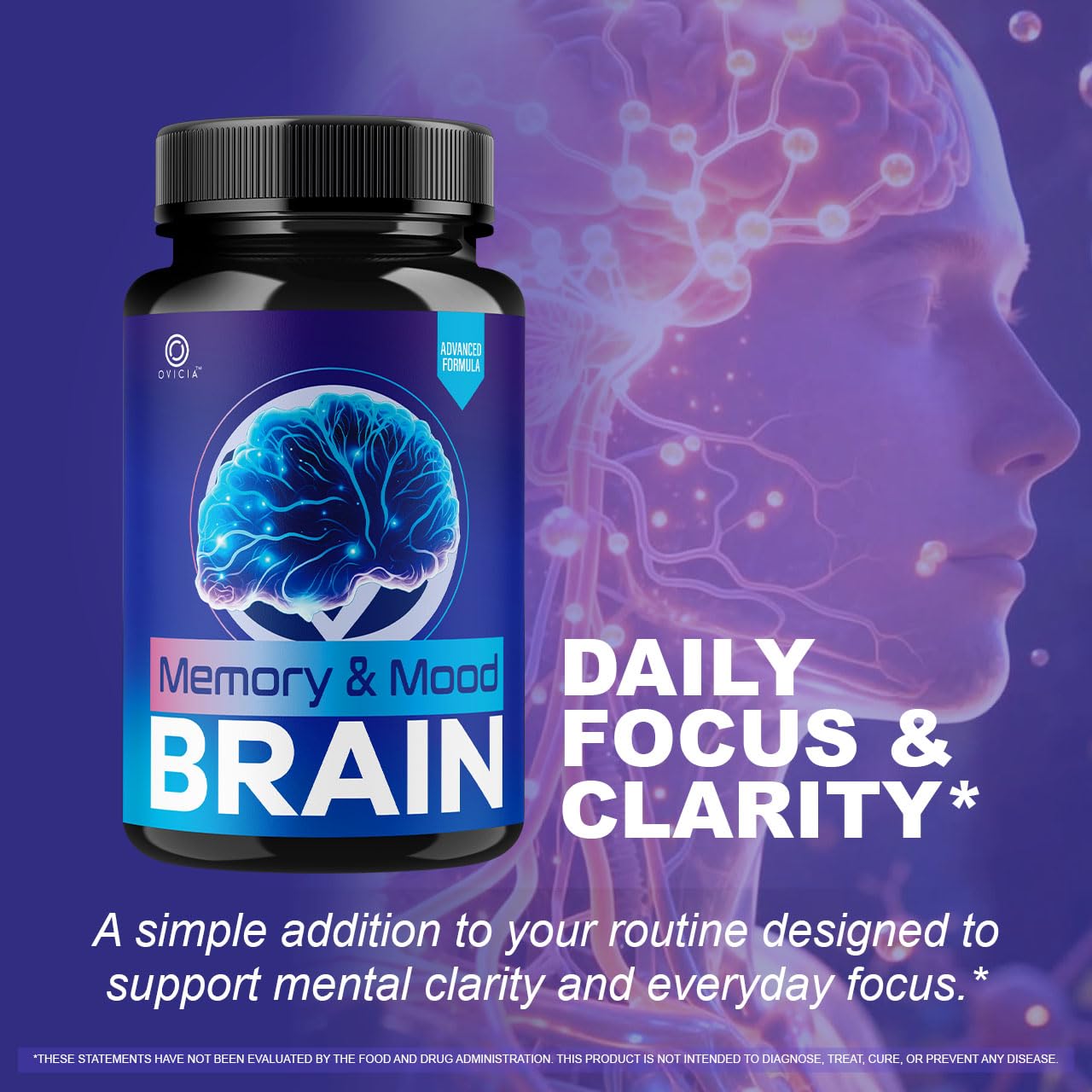 OVICIA Memory and Mood Brain Capsules, 60 Capsules