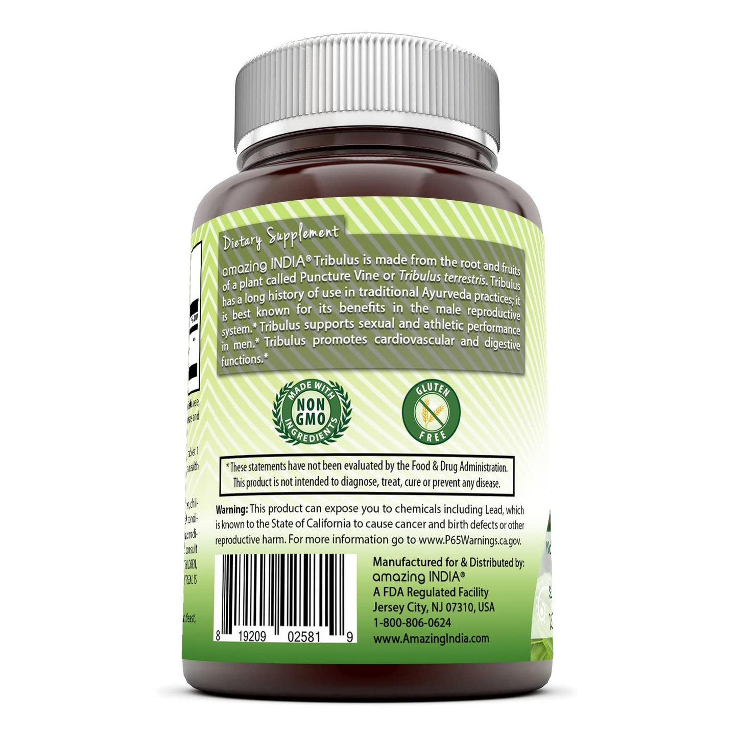 Amazing India Tribulus Extract Dietary Supplement Tablets 180